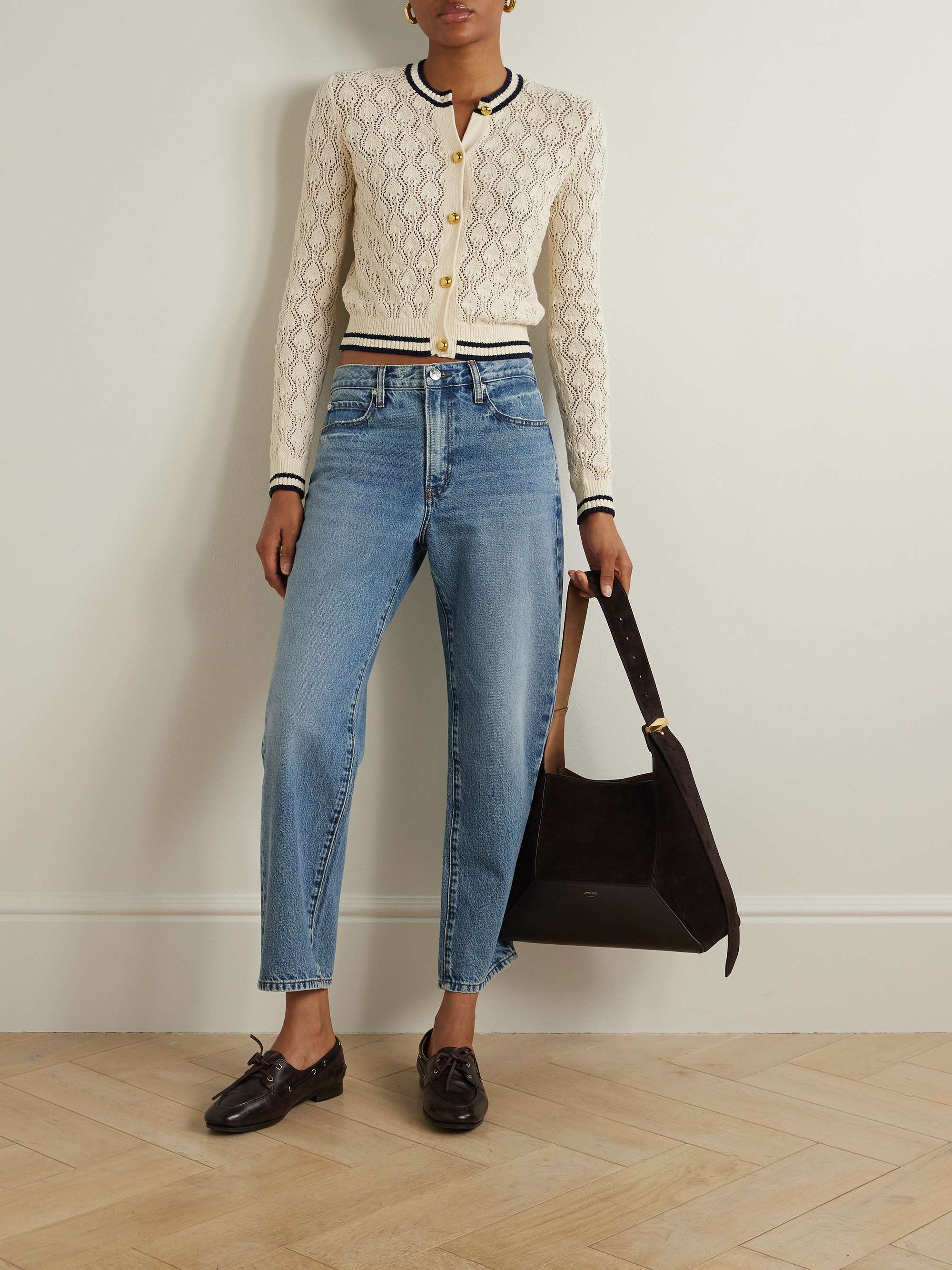 The Rookie pointelle-knit cotton-blend bouclé cardigan view