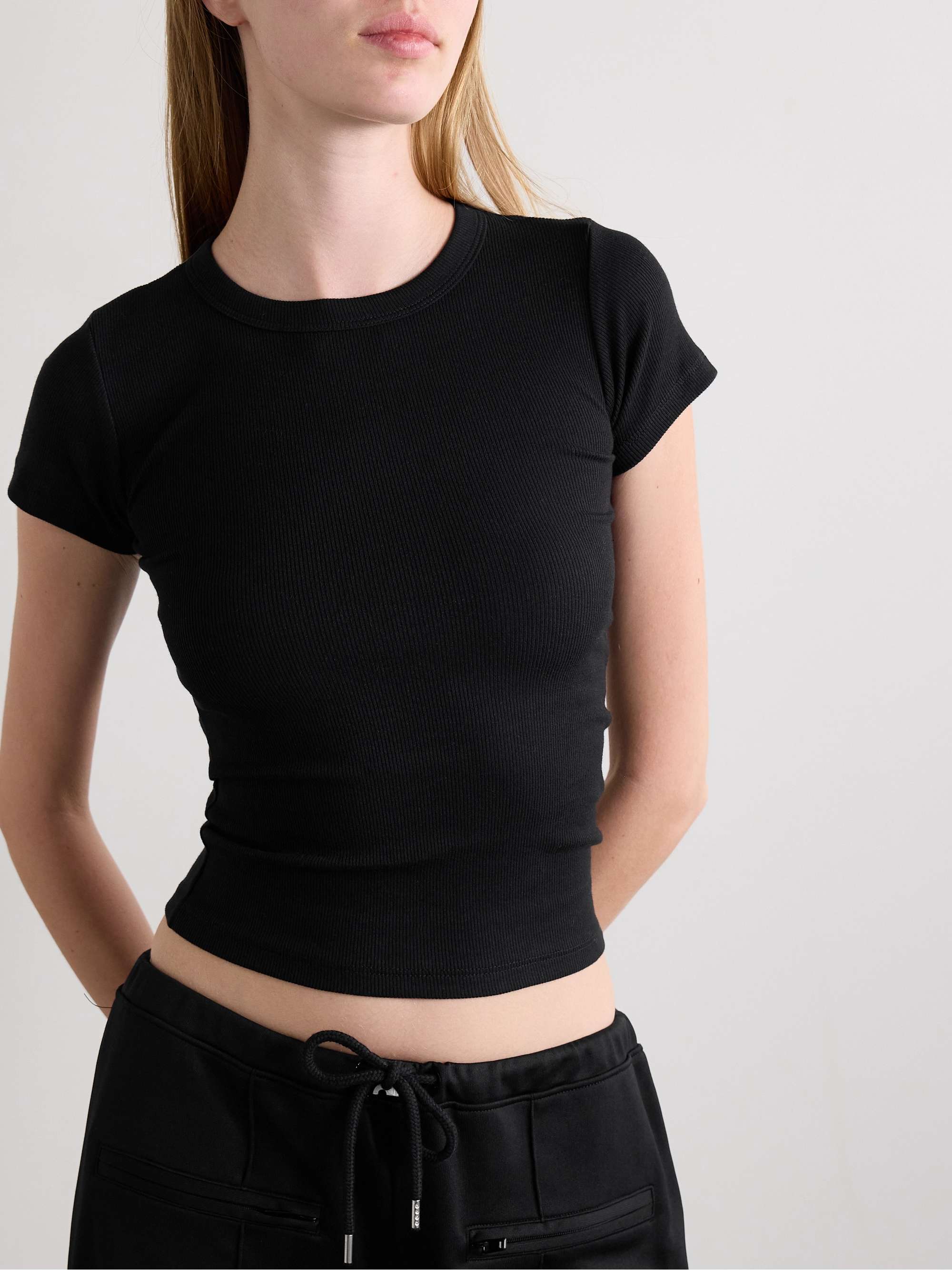 Kelly ribbed cotton-blend jersey T-shirt view