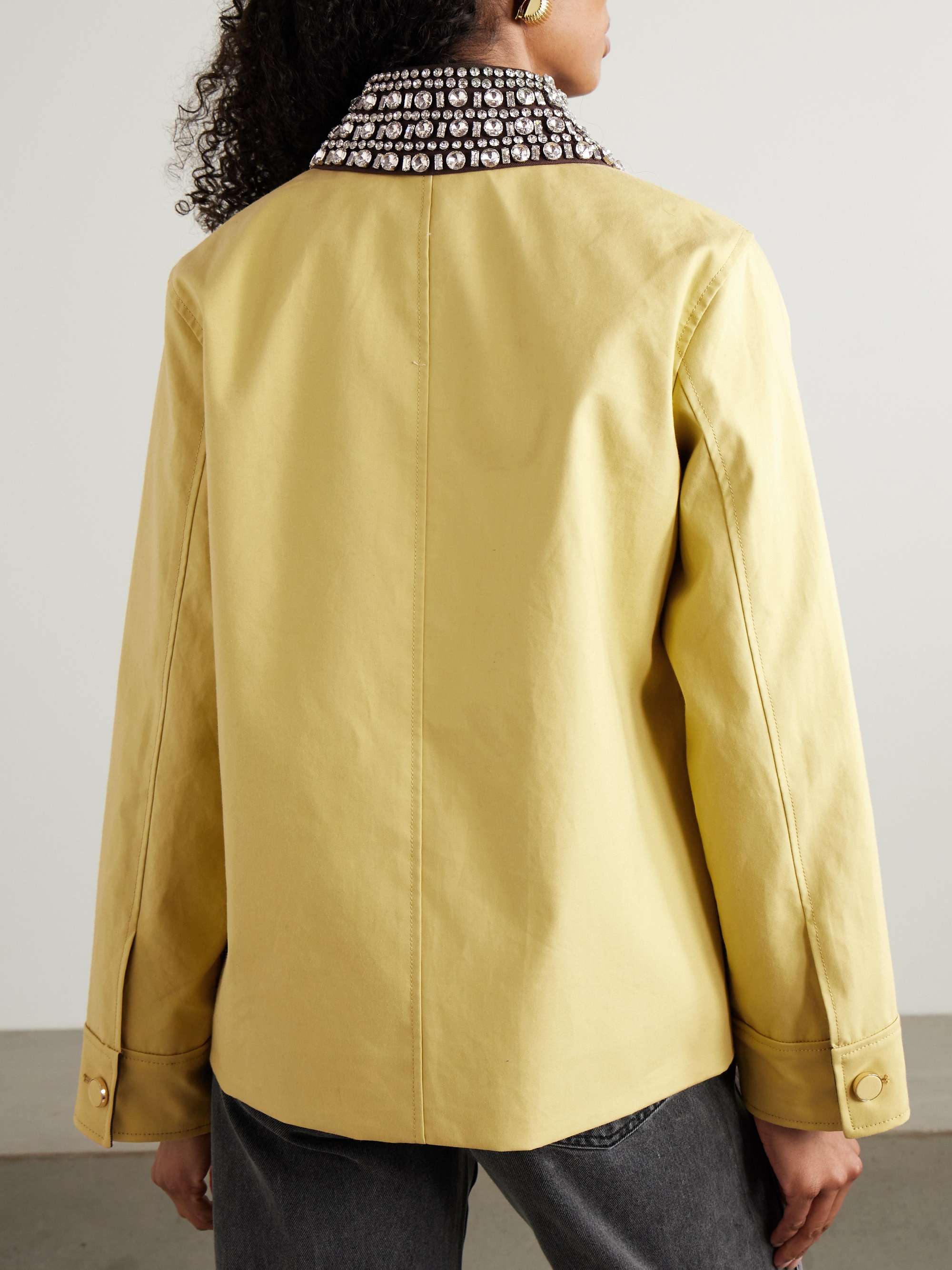 Arlen Dickey crystal-embellished coated-cotton coat view