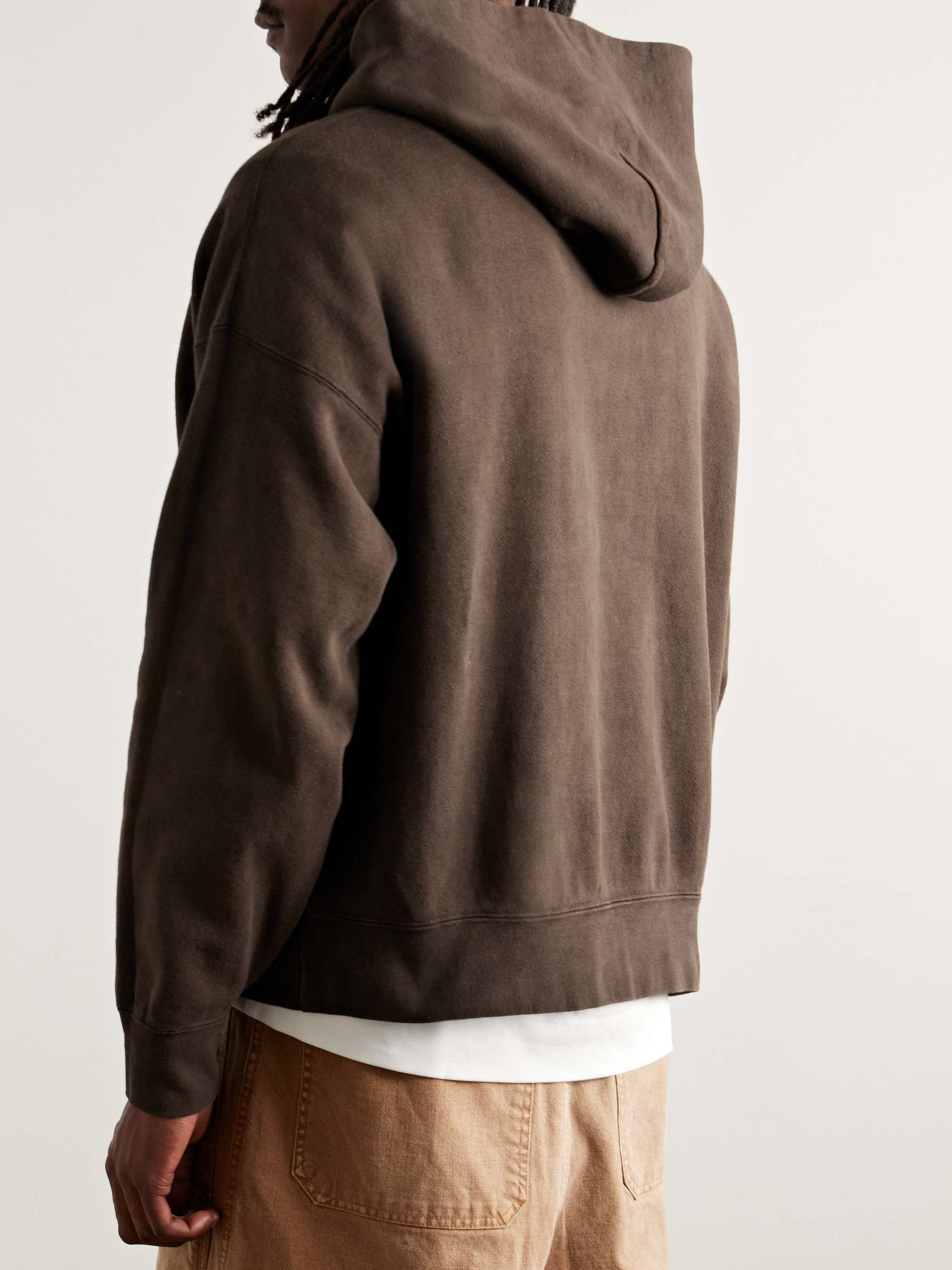 Amplus Garment-Dyed Cotton-Jersey Hoodie view