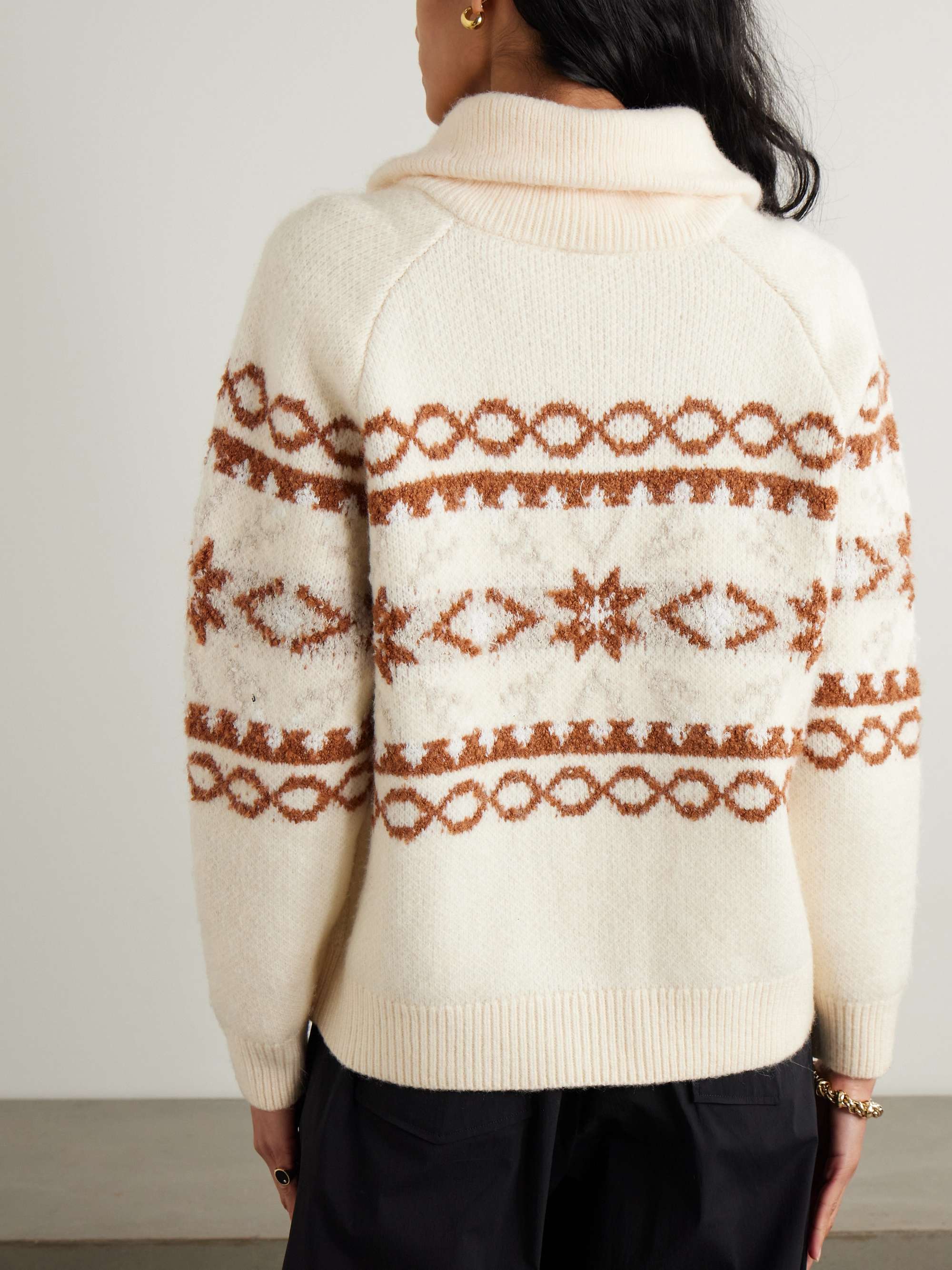 Cai Fair Isle intarsia-knit half-zip sweater view