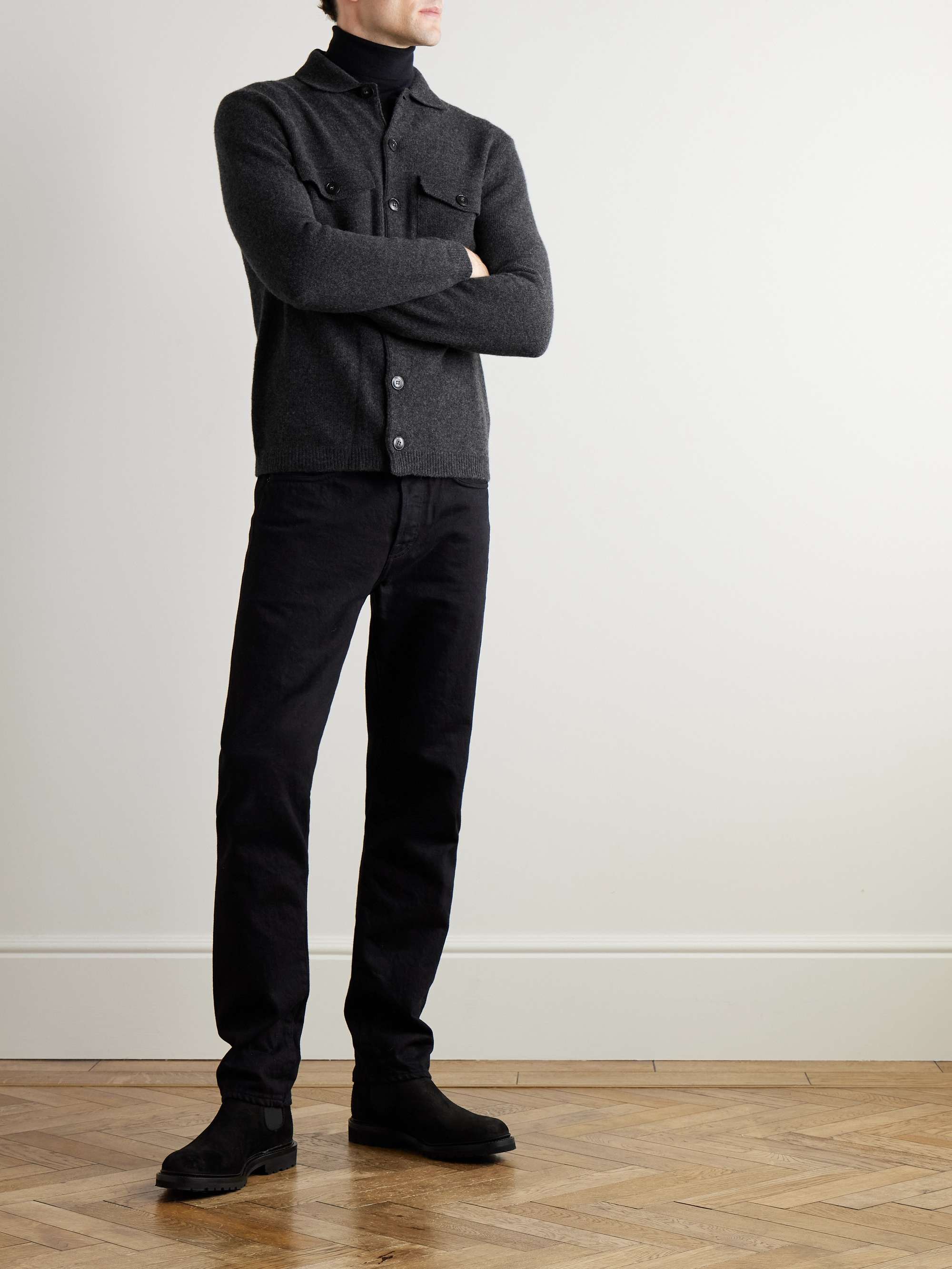 Slim-Fit Wool and Cashmere-Blend Cardigan view