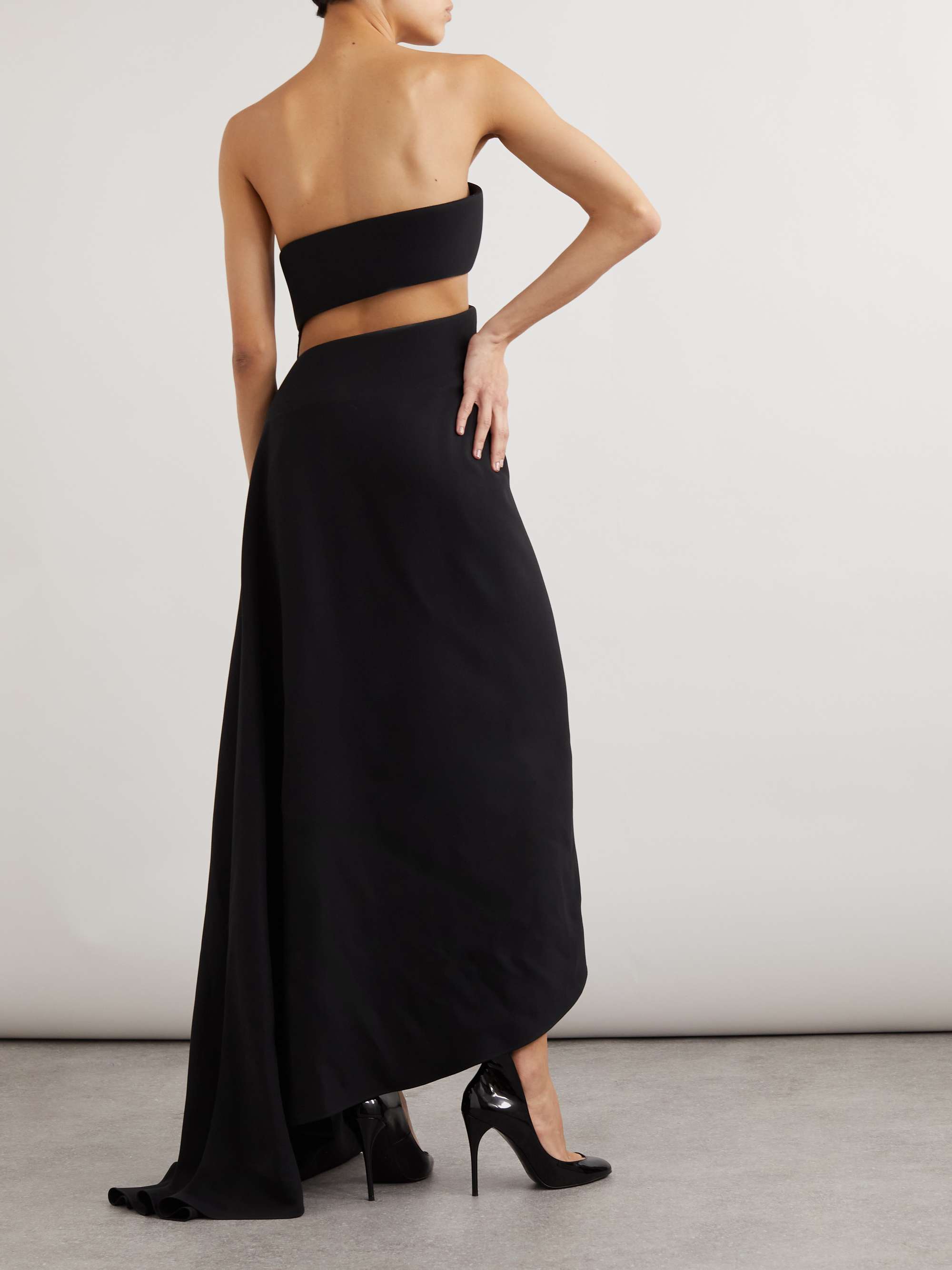 Spiral strapless bustier silk and wool-blend gown view