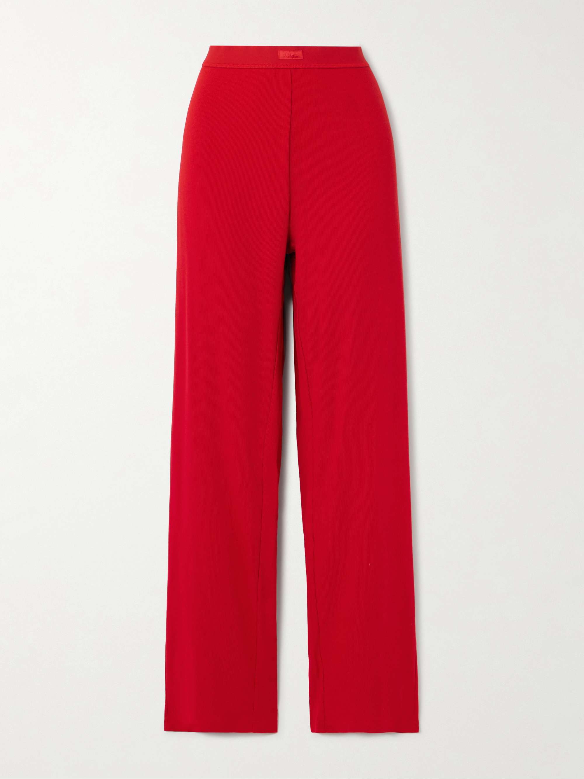 Ribbed stretch-cotton pants view
