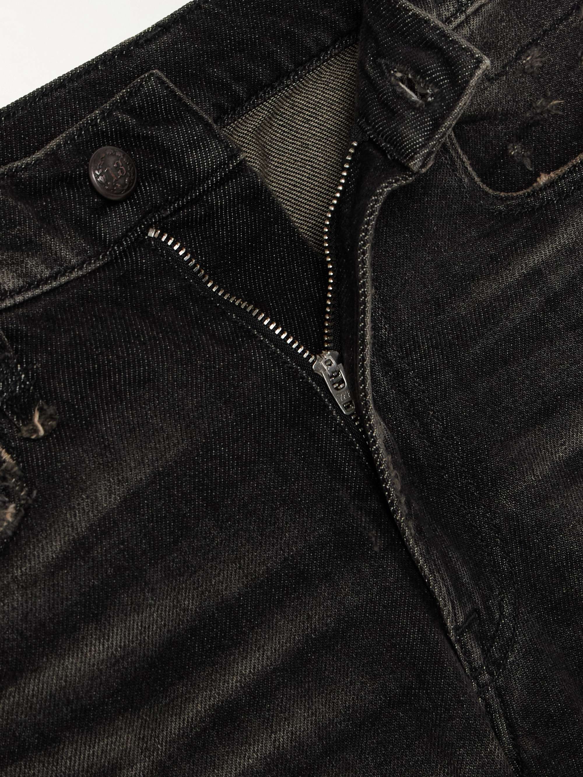 Boyfriend cropped distressed high-rise straight-leg jeans view