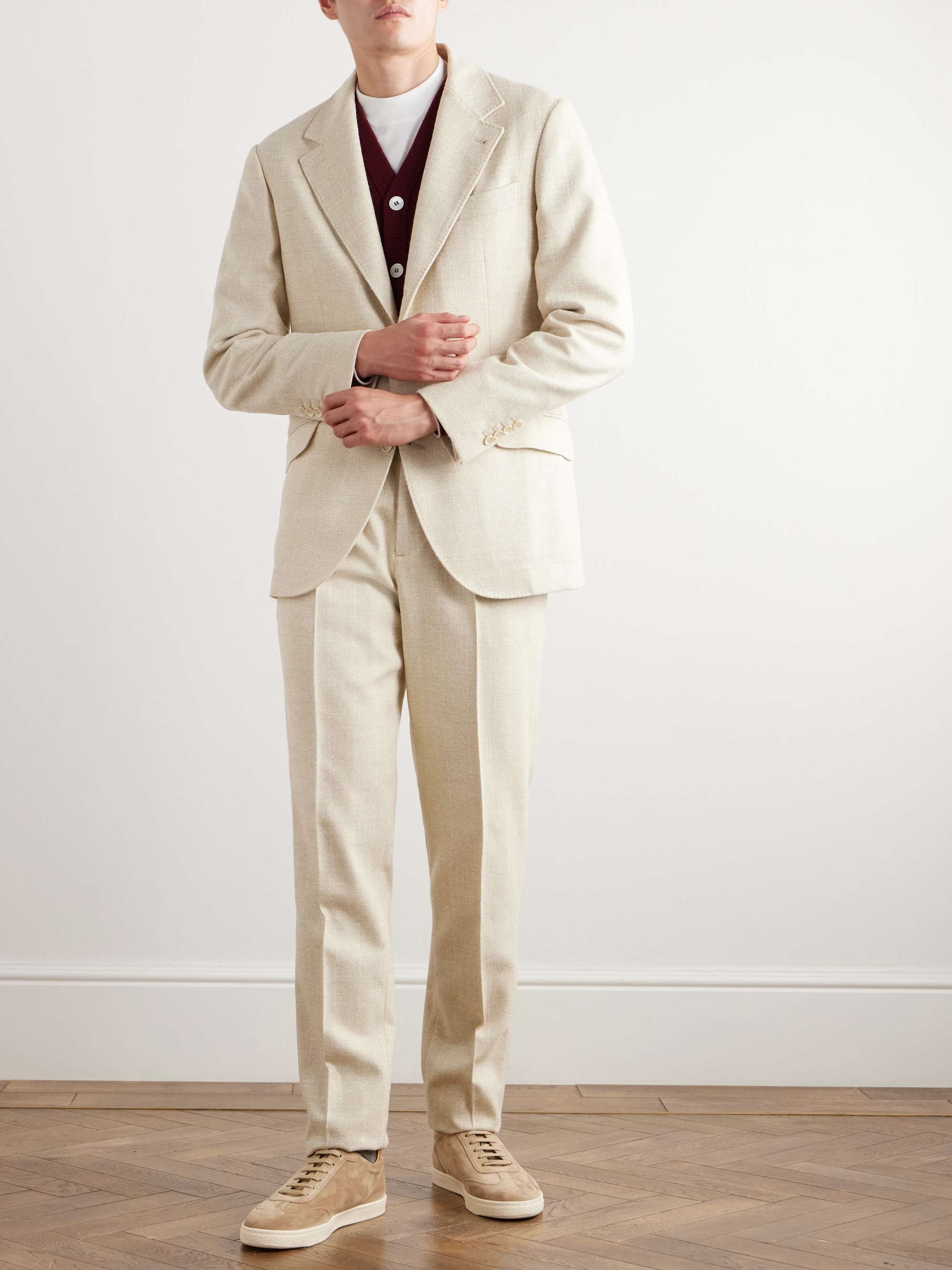 Pinstriped Bouclé Suit Jacket view