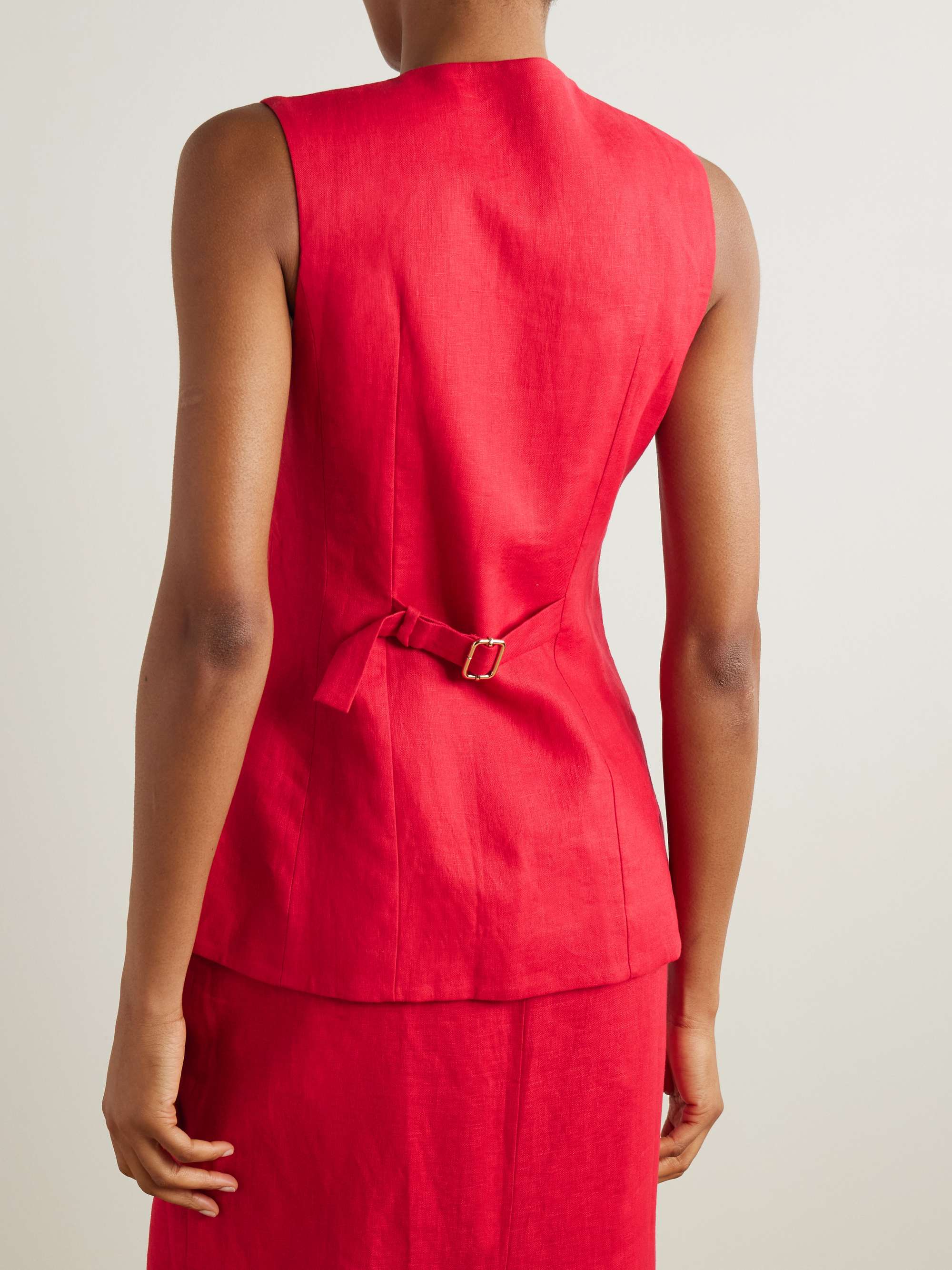 Matilda ruffled linen vest view
