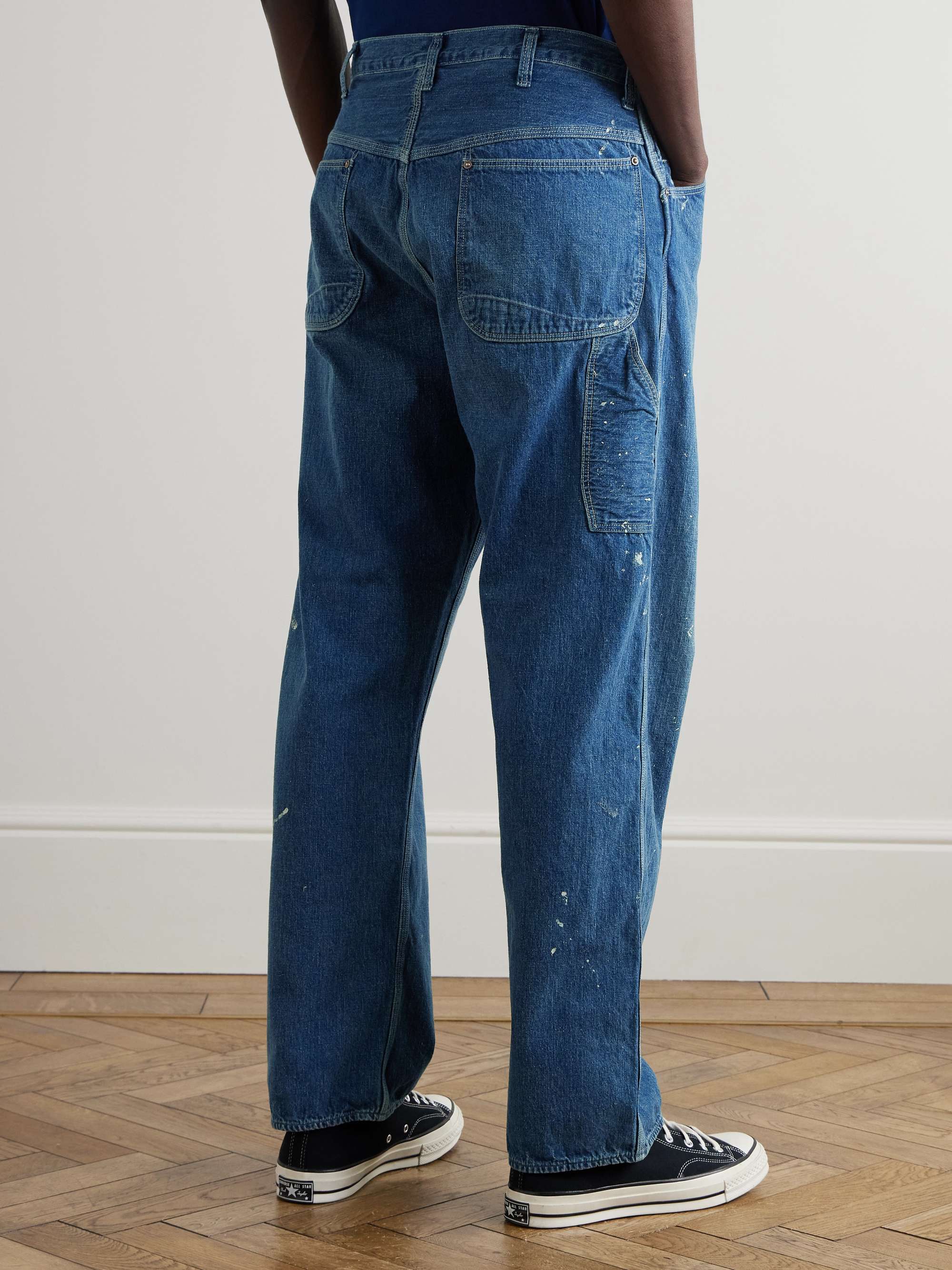 Paint-Splattered Straight-Leg Selvedge Jeans view