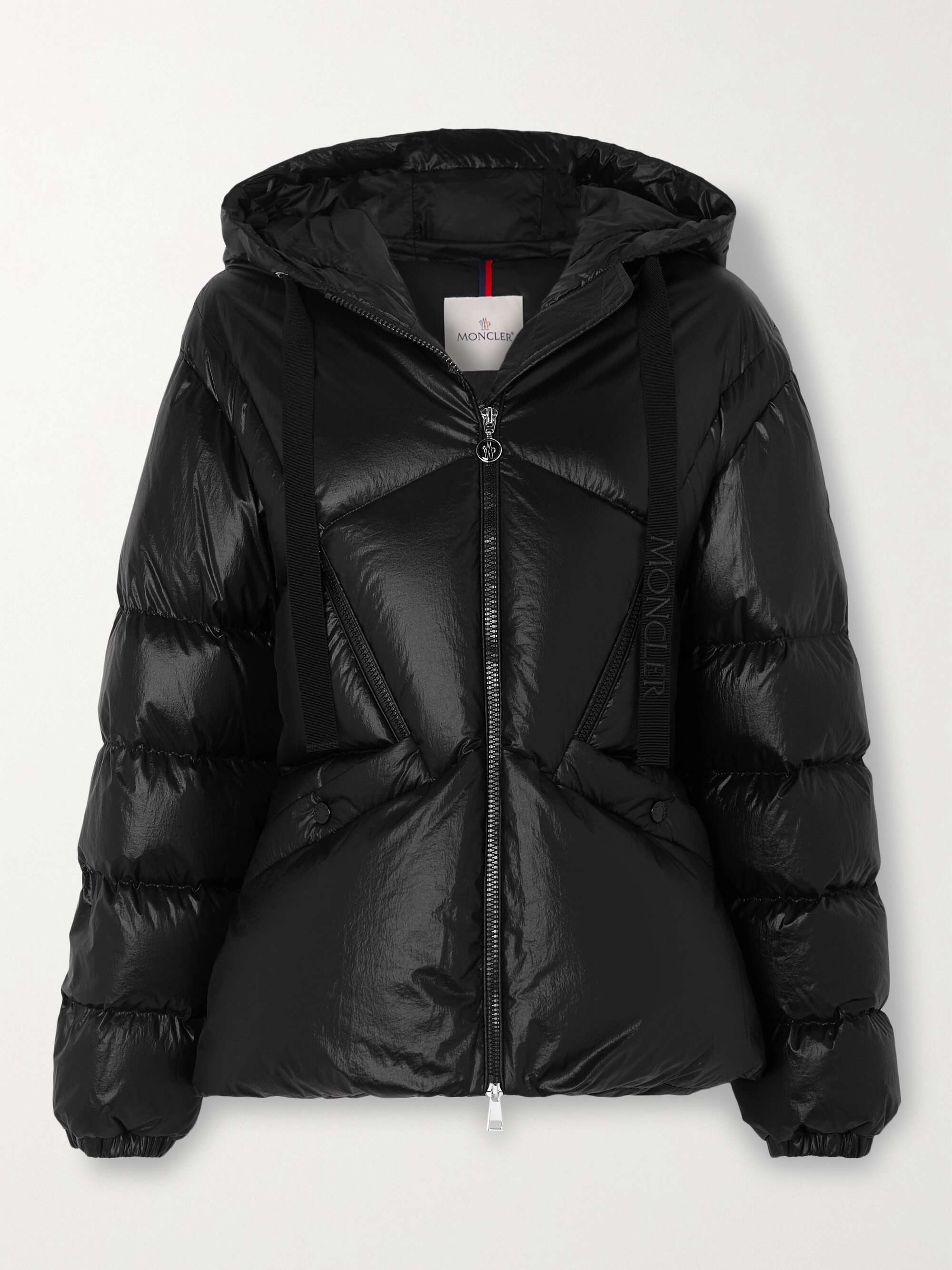 Seine hooded quilted padded glossed-shell down jacket view