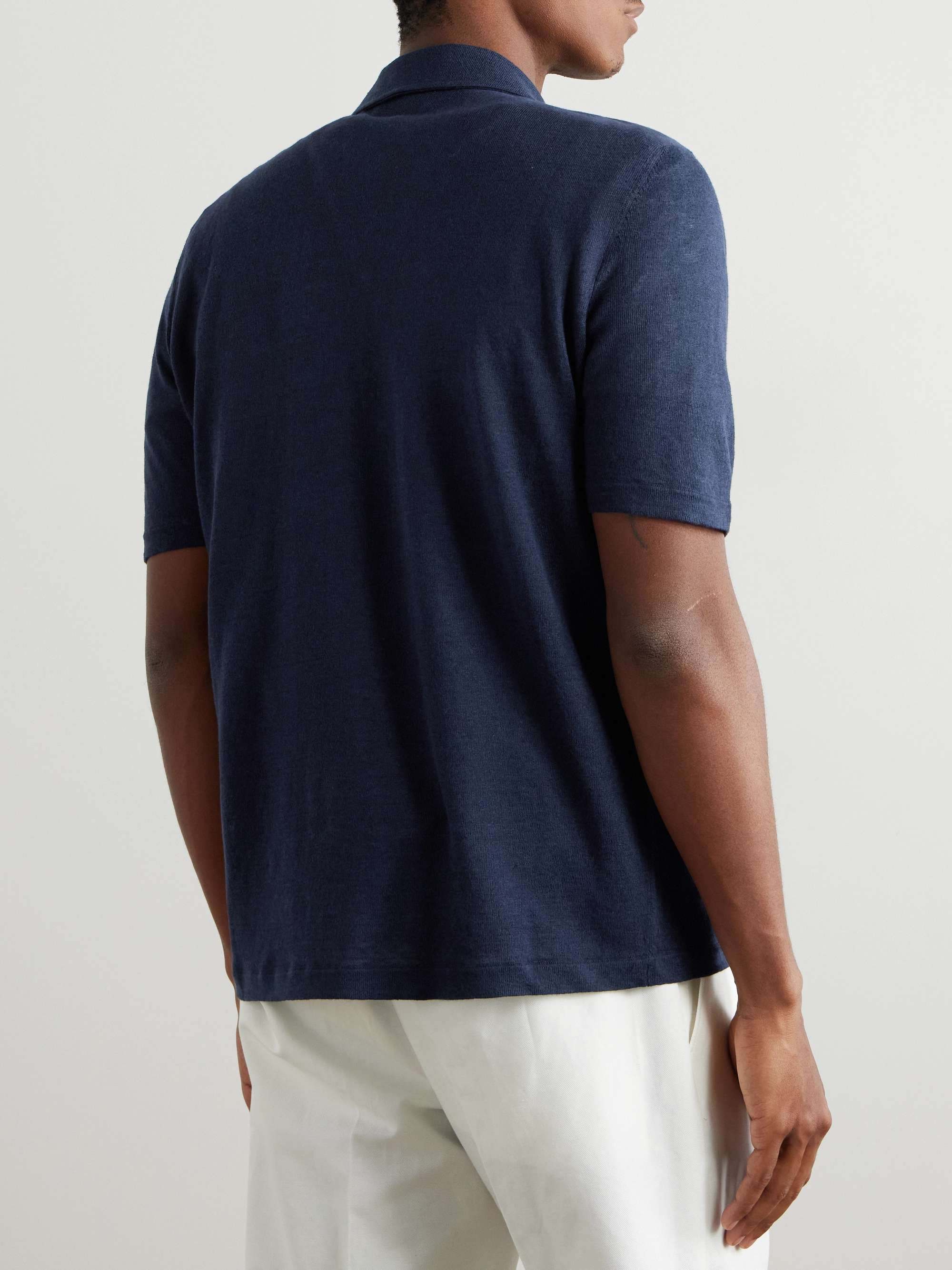 Camp-Collar Slub Linen and Cotton-Blend Shirt view