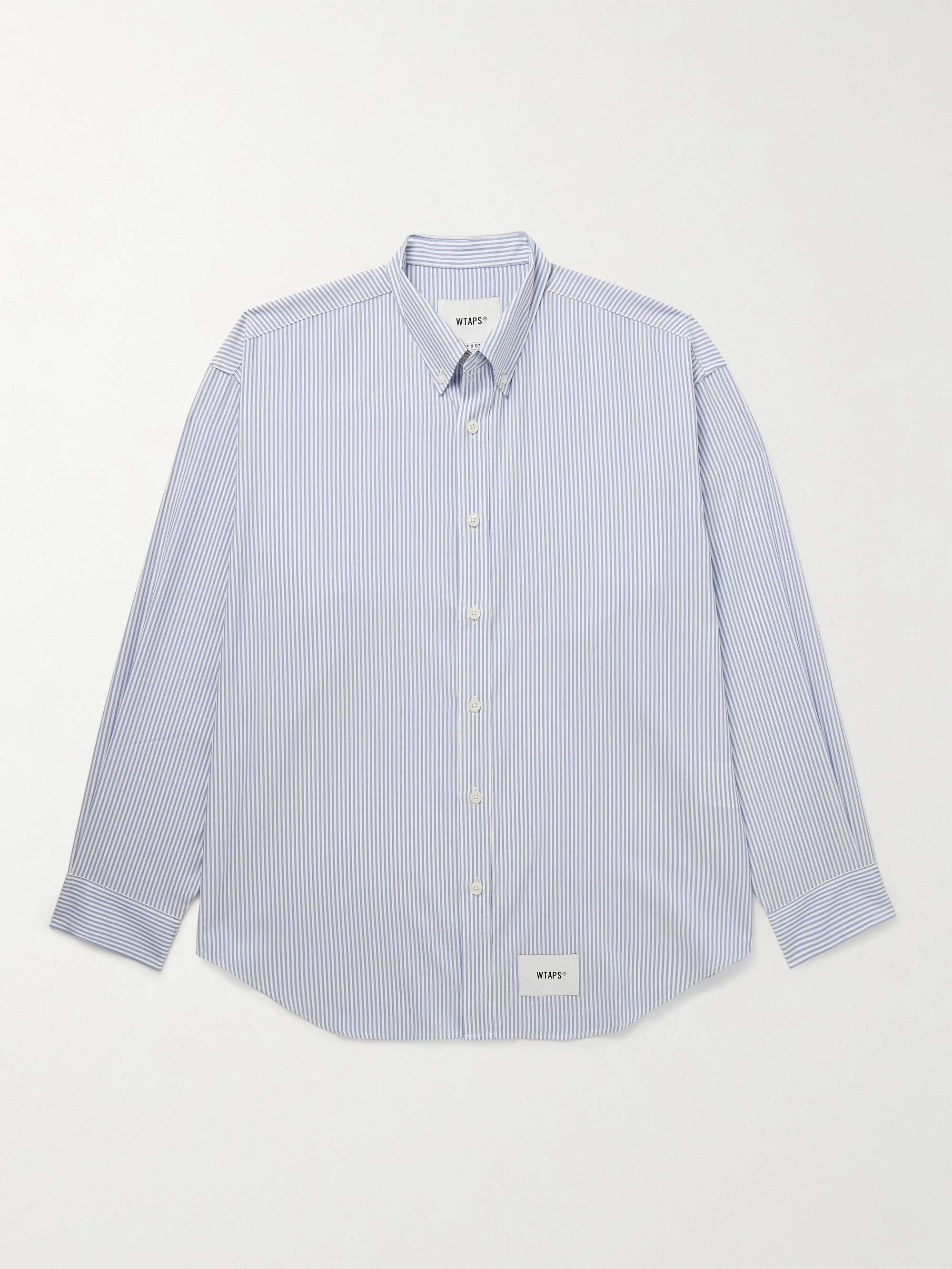Button-Down Collar Logo-Appliquéd Striped COOLMAX® Broadcloth Shirt view