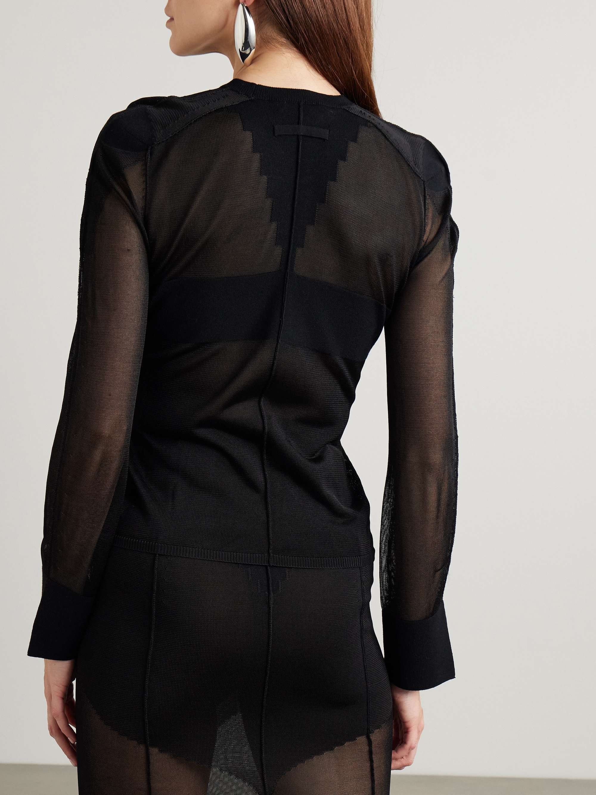 Paneled knitted top view