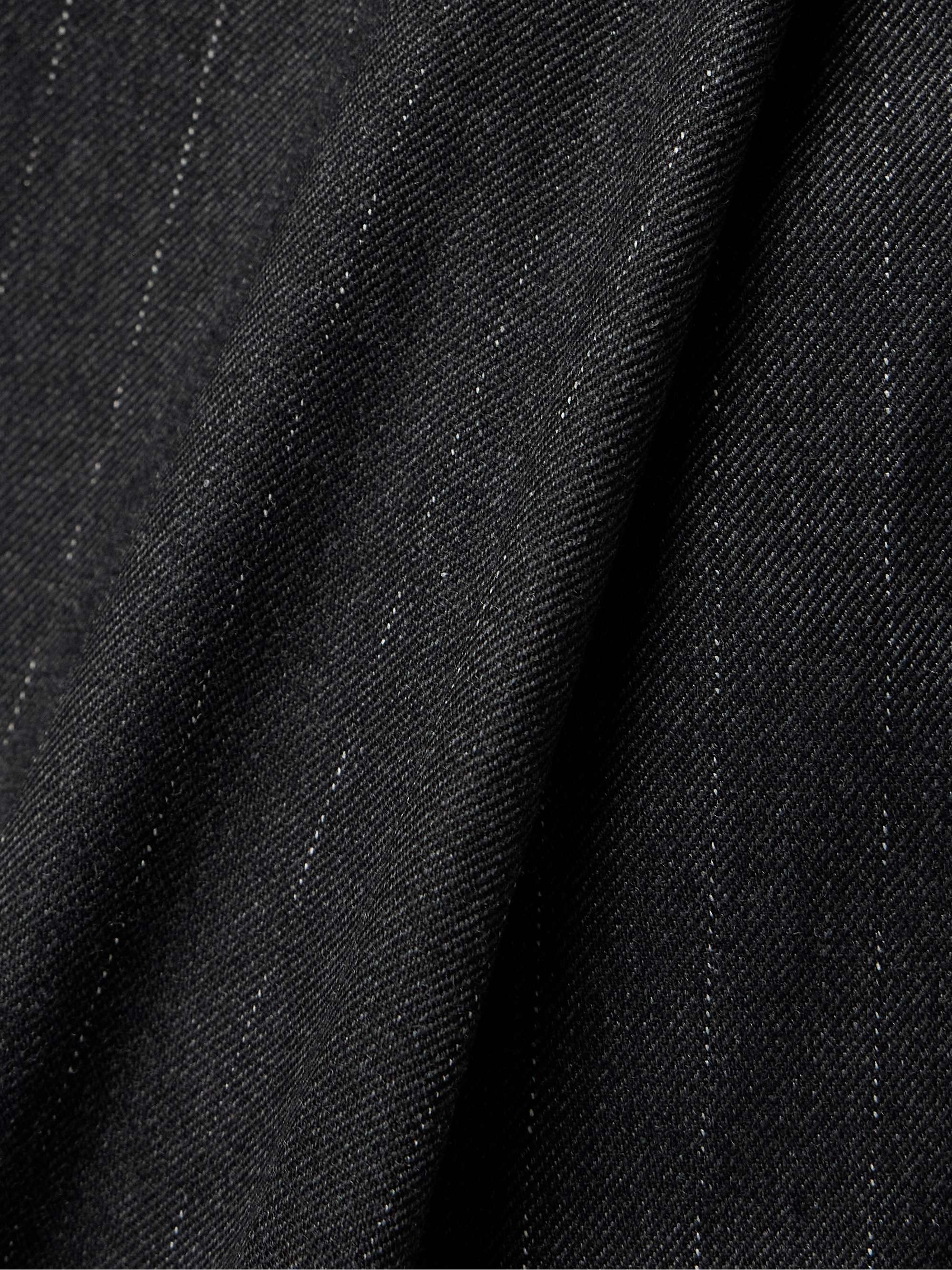 Pleated pinstriped twill straight-leg pants view