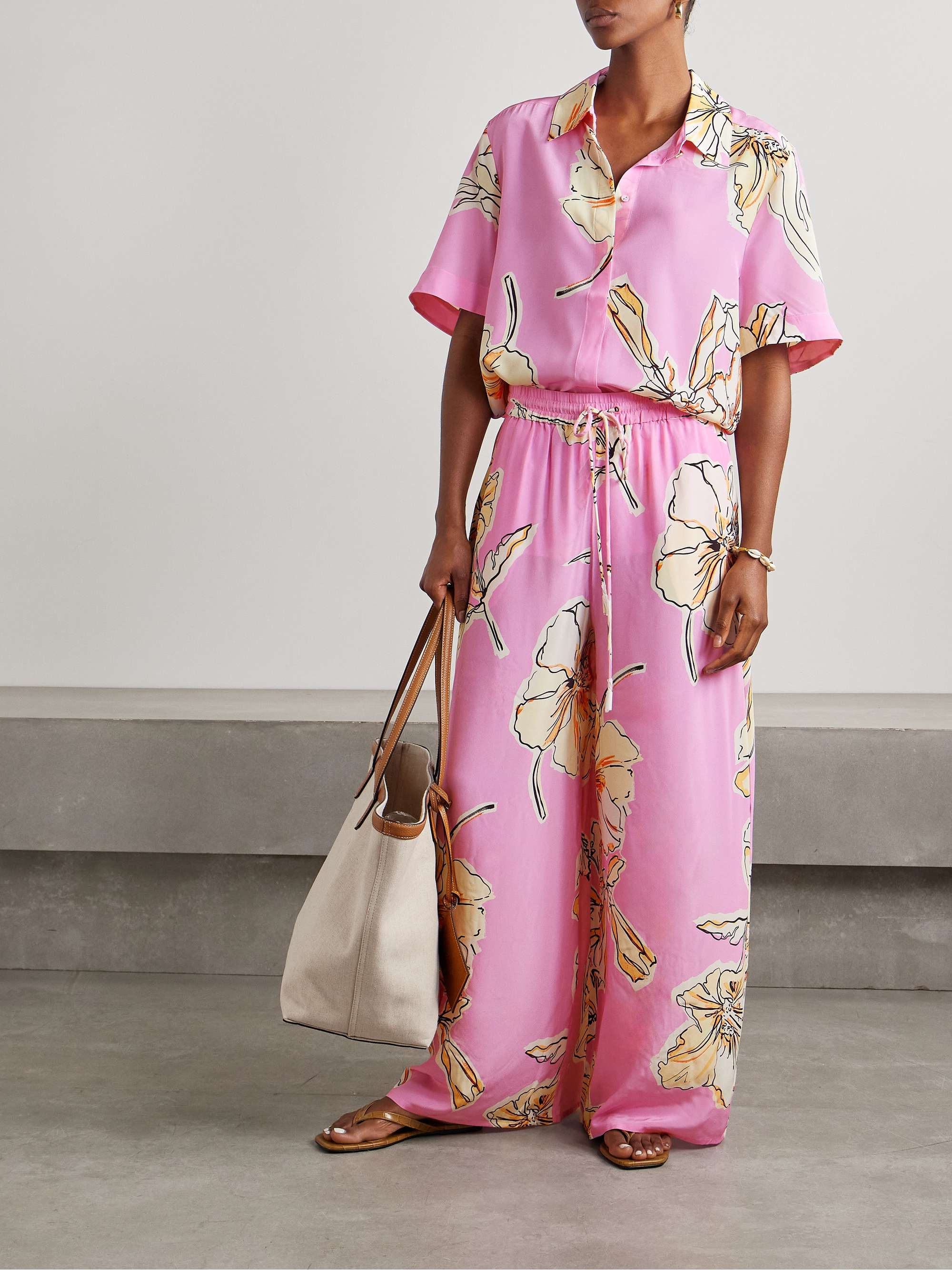 Mirella floral-print silk shirt view