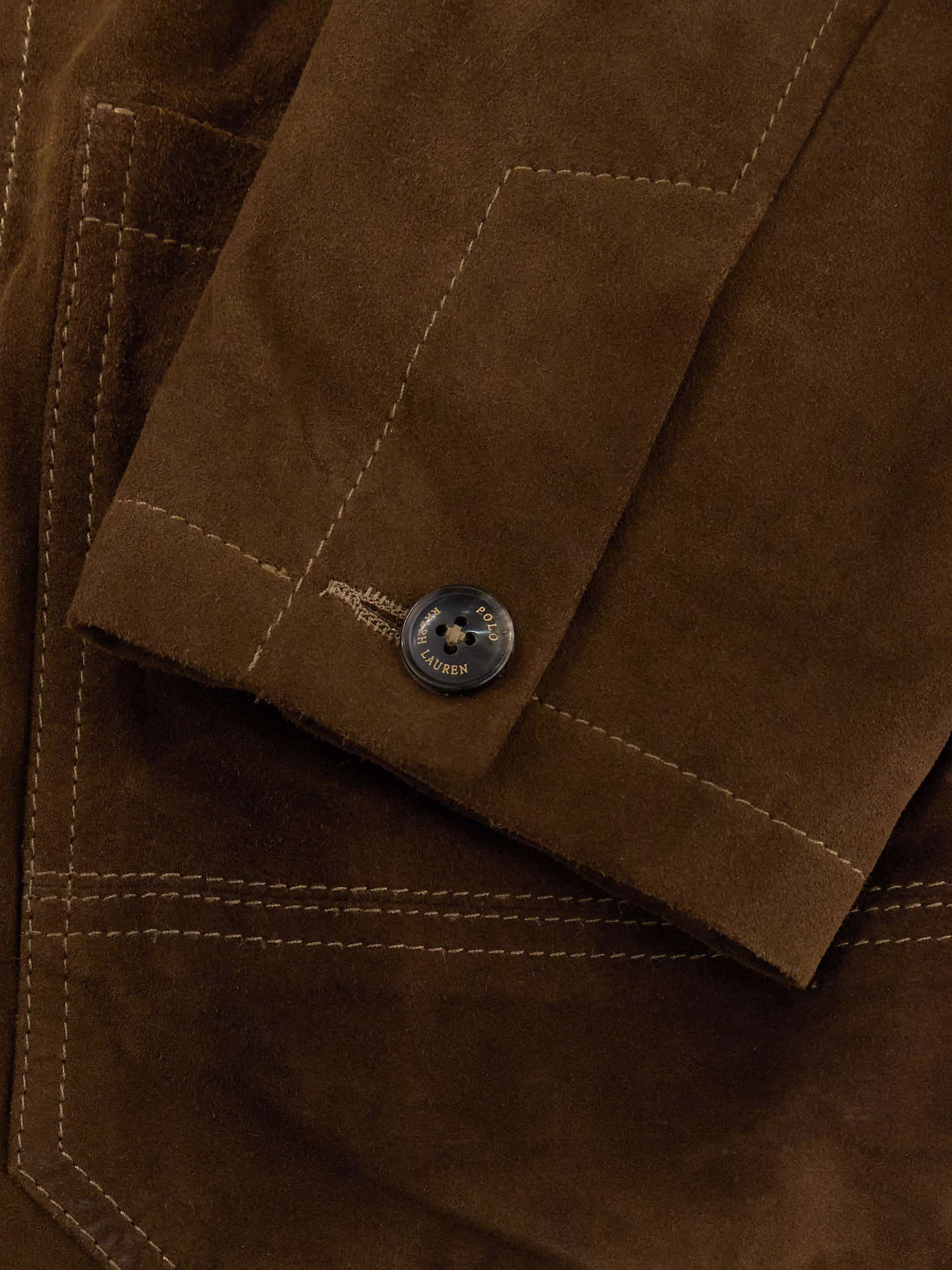Topstitched Suede Blazer view