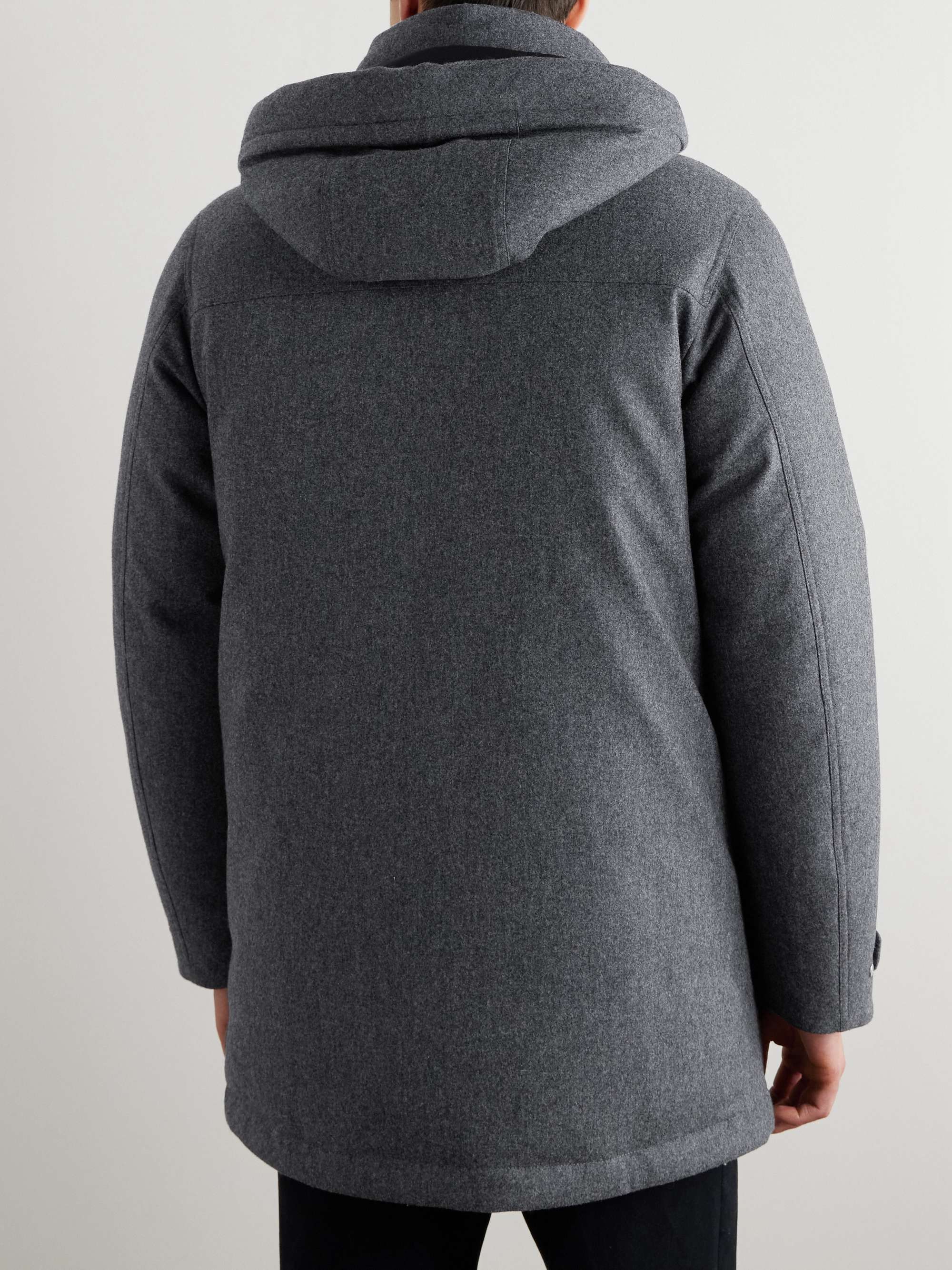 Suede-Trimmed TECHMERINO™ Wool Hooded Down Parka view