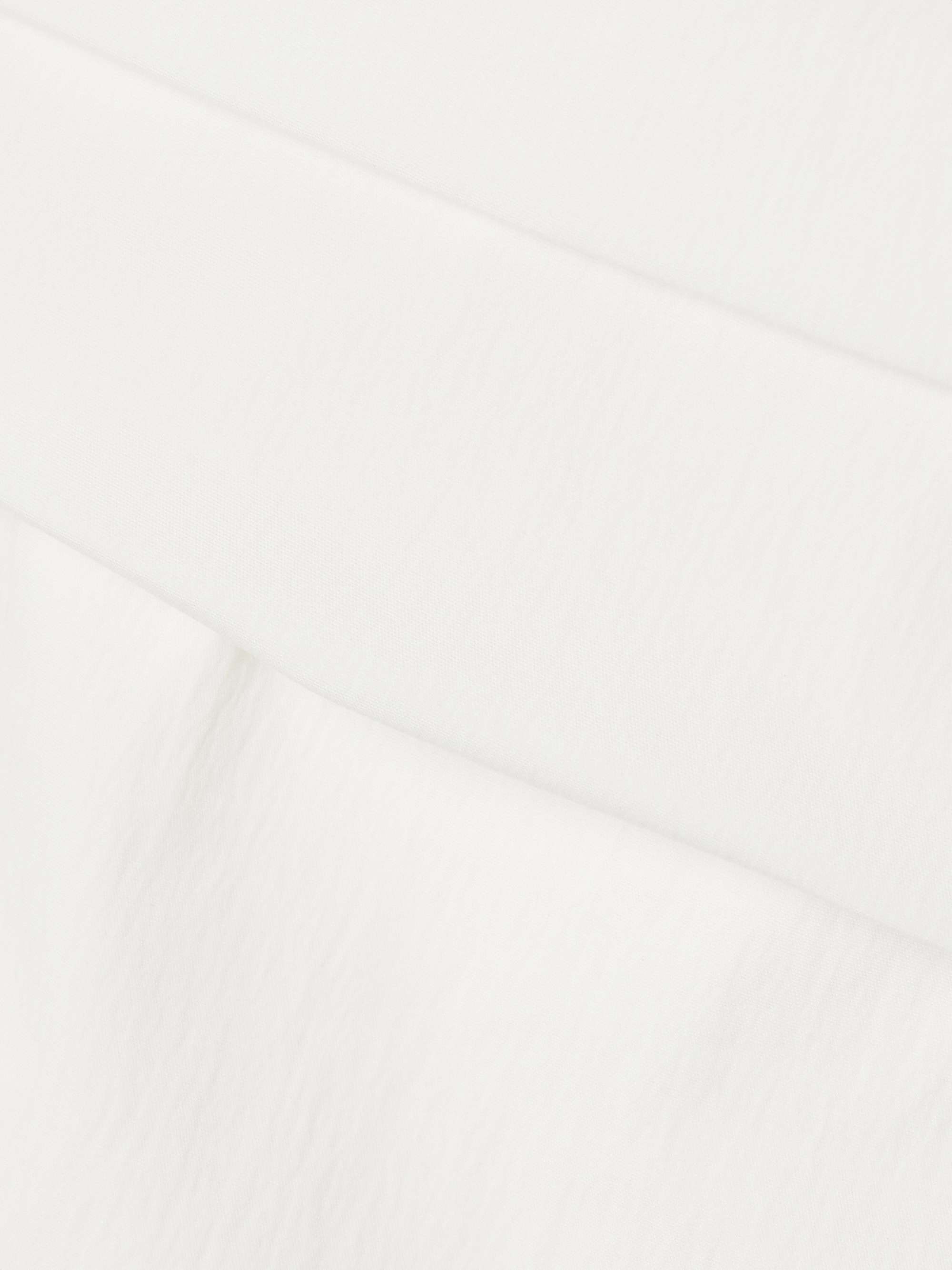 Strapless tie-back ruched cotton-blend top view