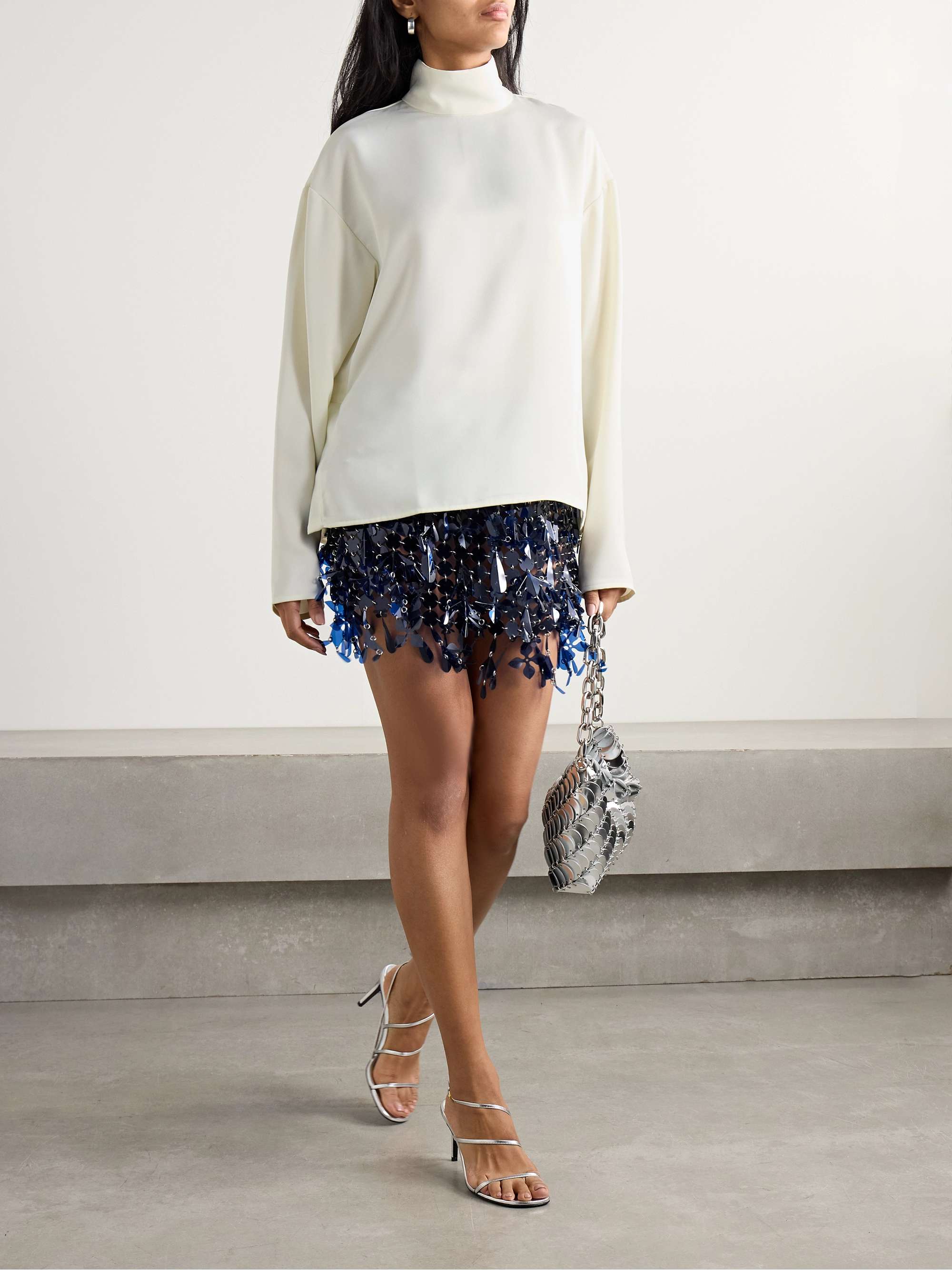 Olall crepe turtleneck blouse view
