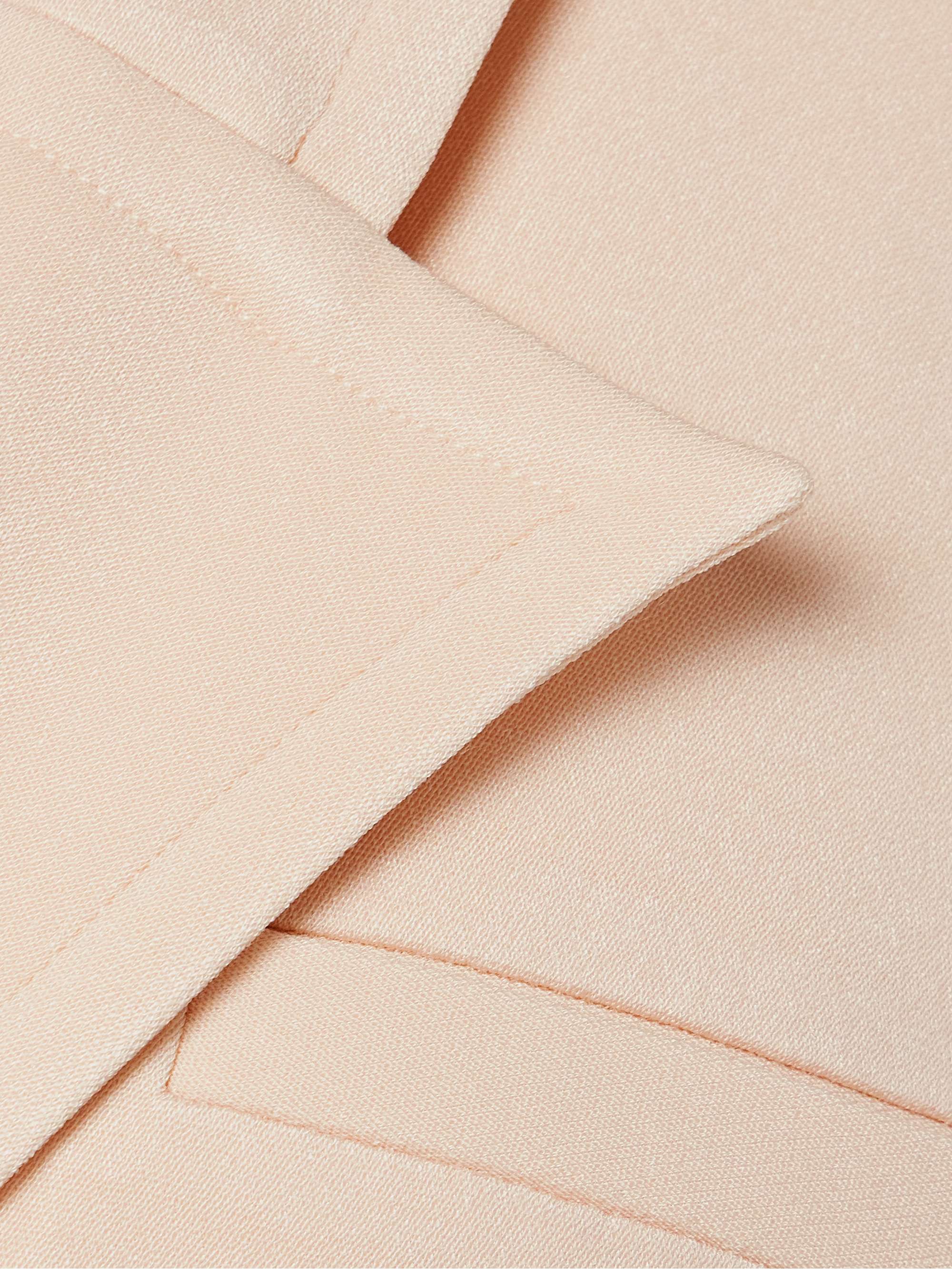 Wrap-effect crepe and silk-organza vest view
