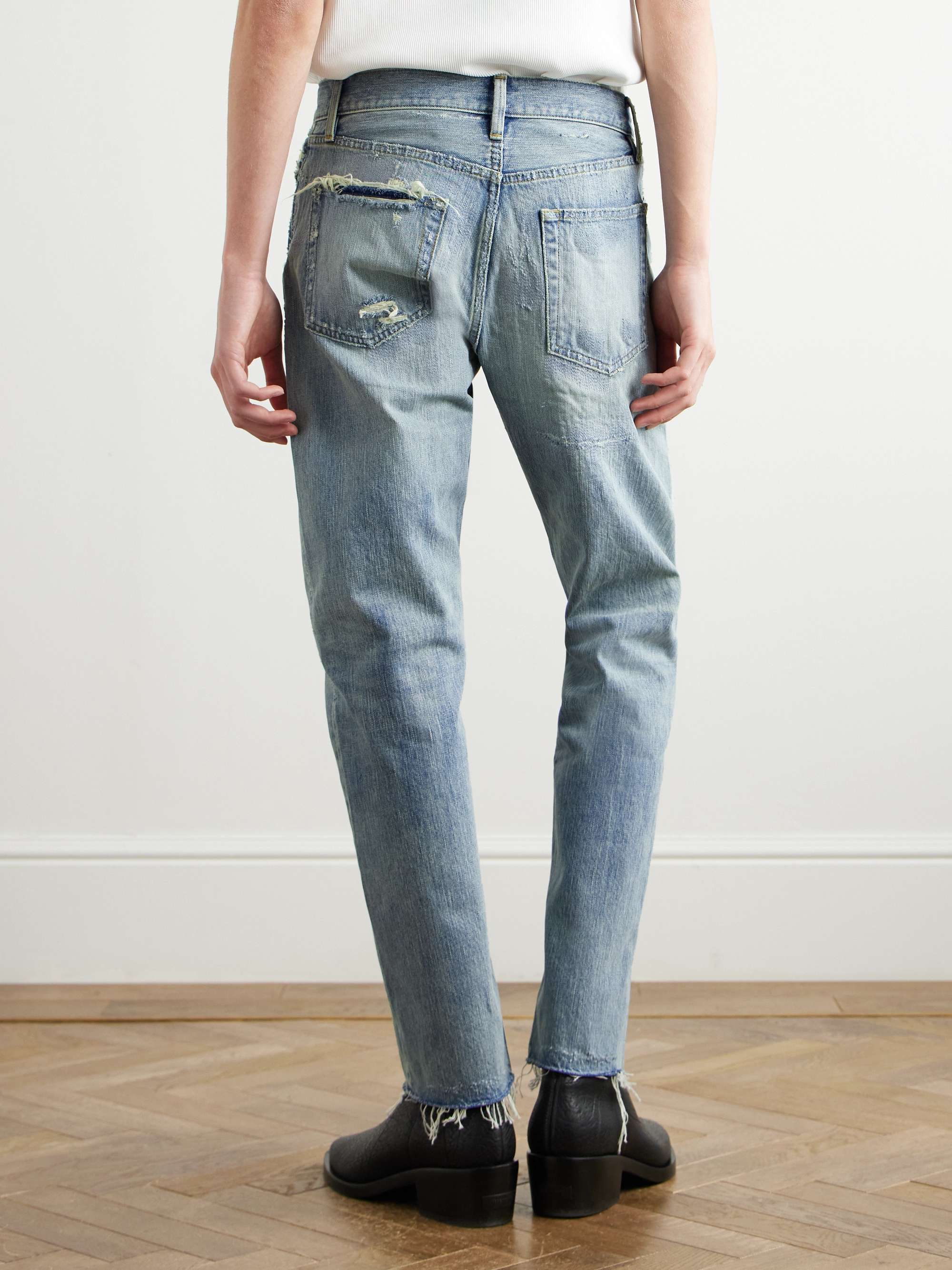 Tapered Distressed Jeans view