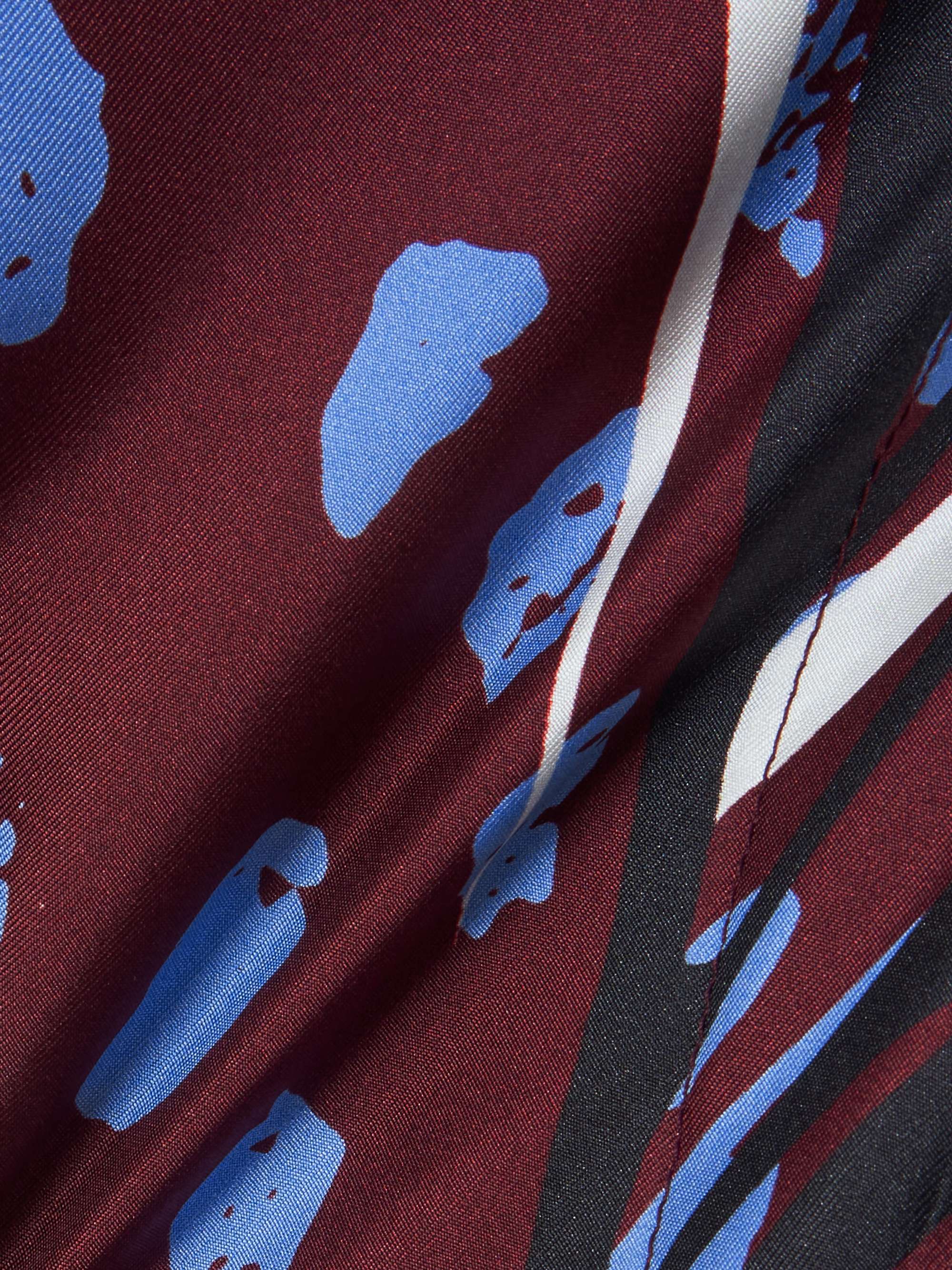 Open-back printed silk-twill halterneck top view