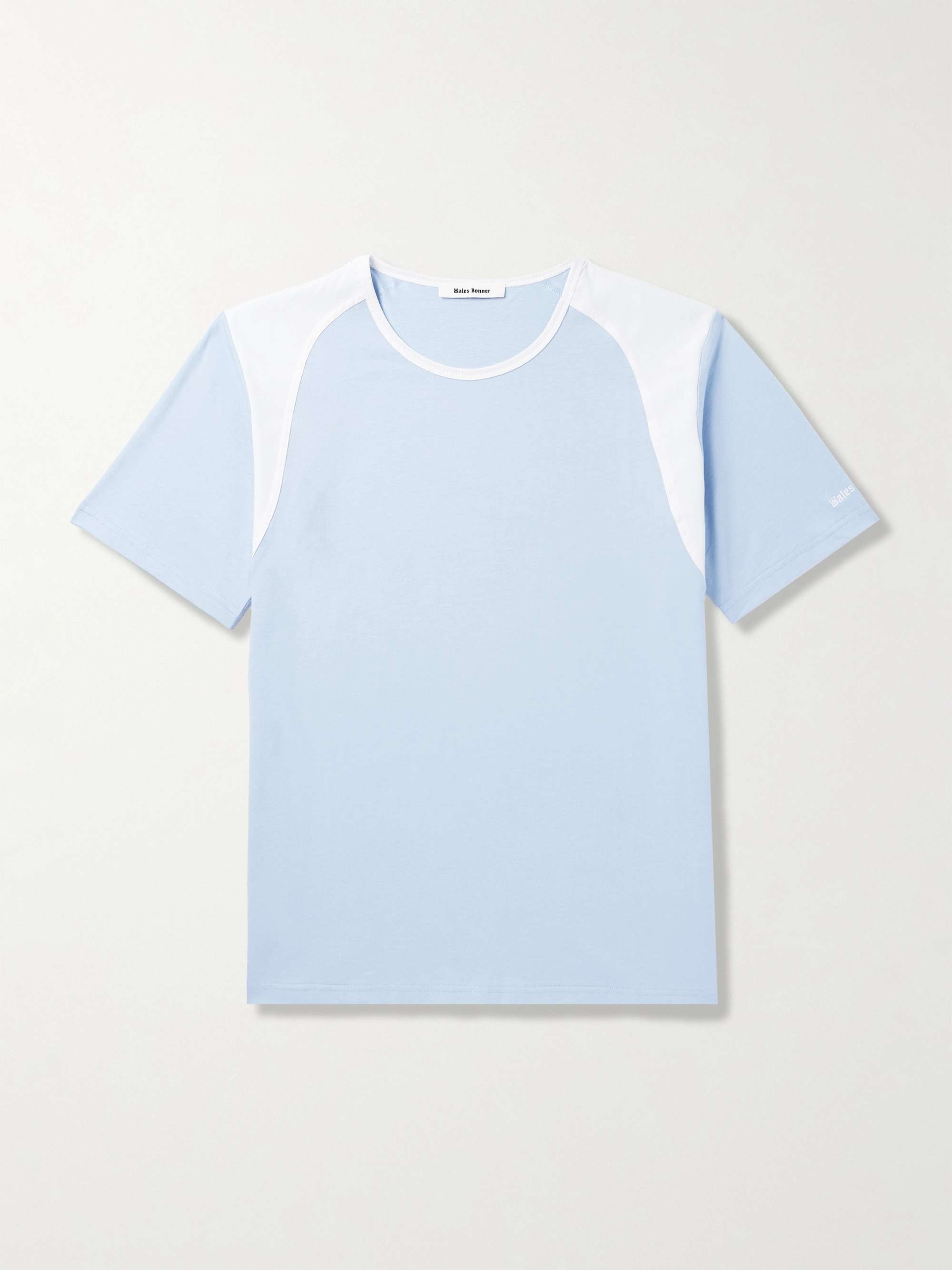 Logo-Embroidered Stretch Poplin-Panelled Organic Cotton-Jersey T-Shirt view