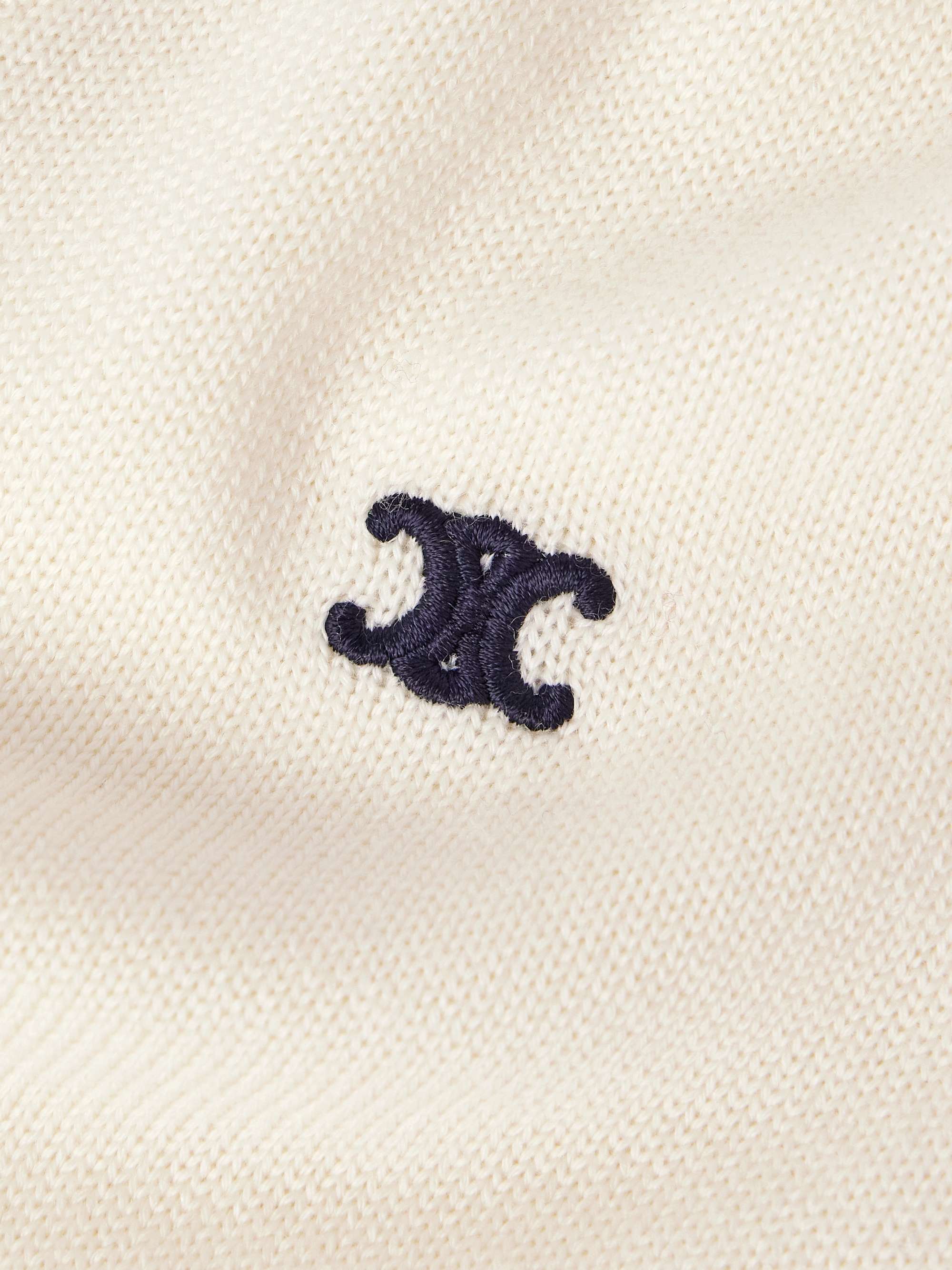 Logo-Embroidered Striped Wool Sweater Vest view