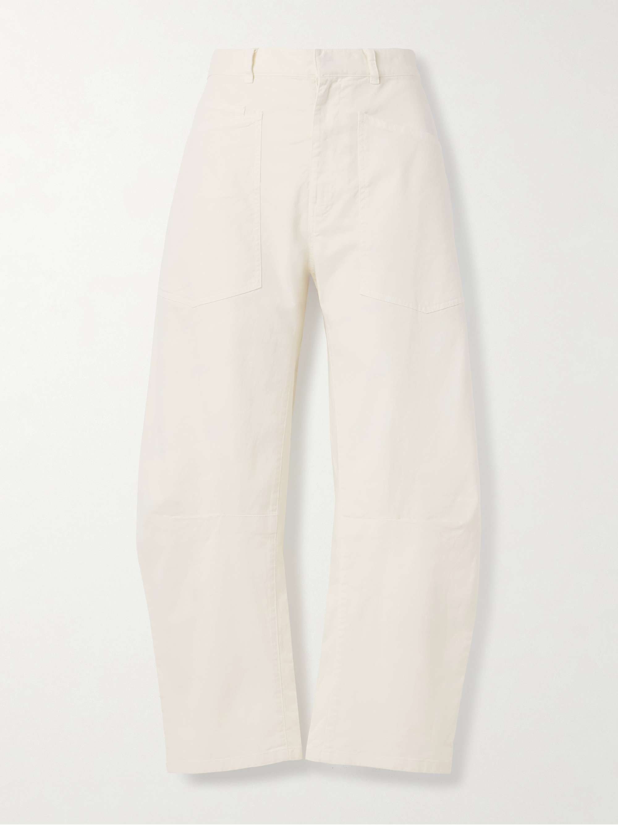 Shon cotton-blend twill barrel-leg pants view