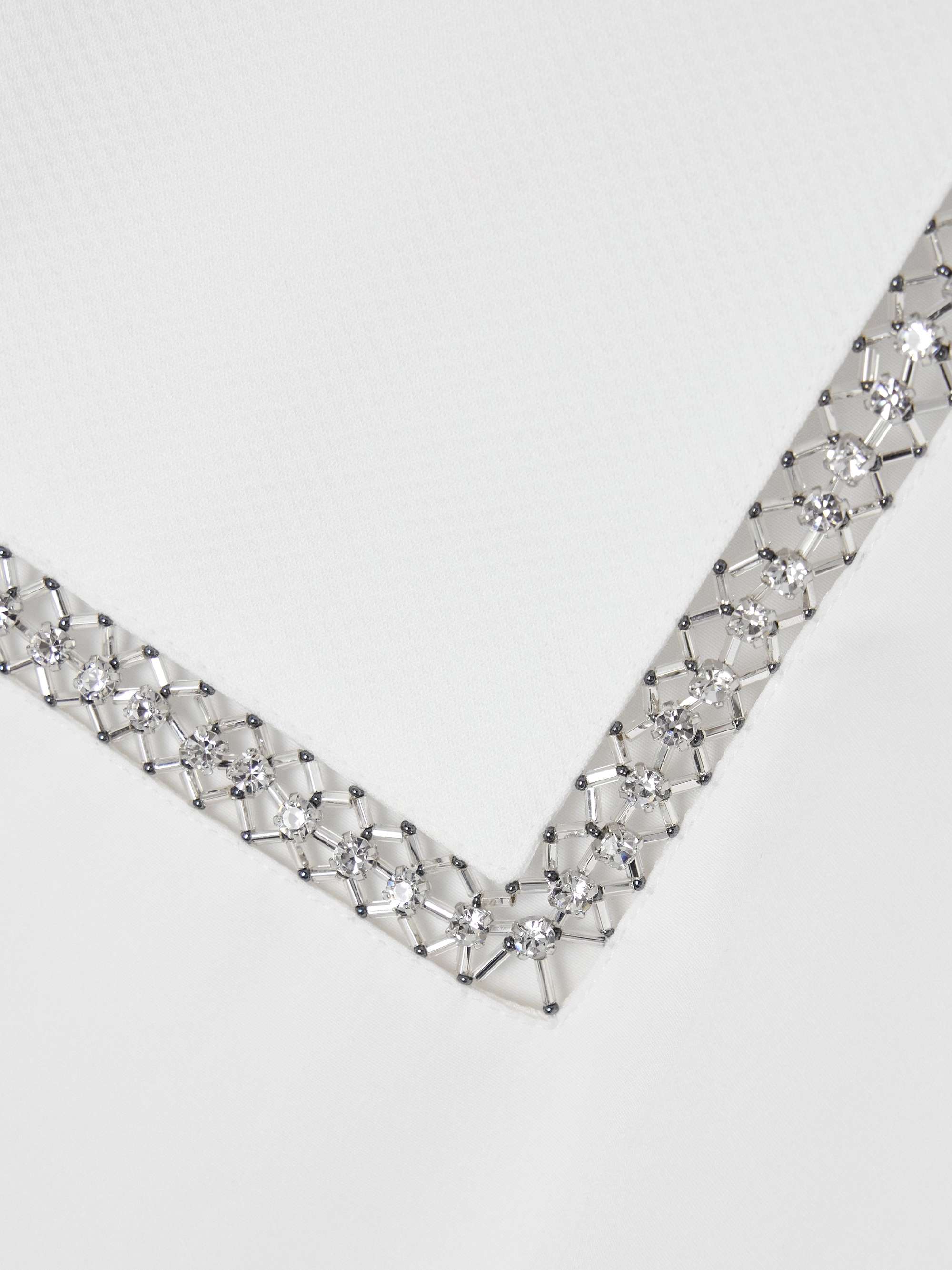 Embellished piqué-trimmed cotton-poplin blouse view