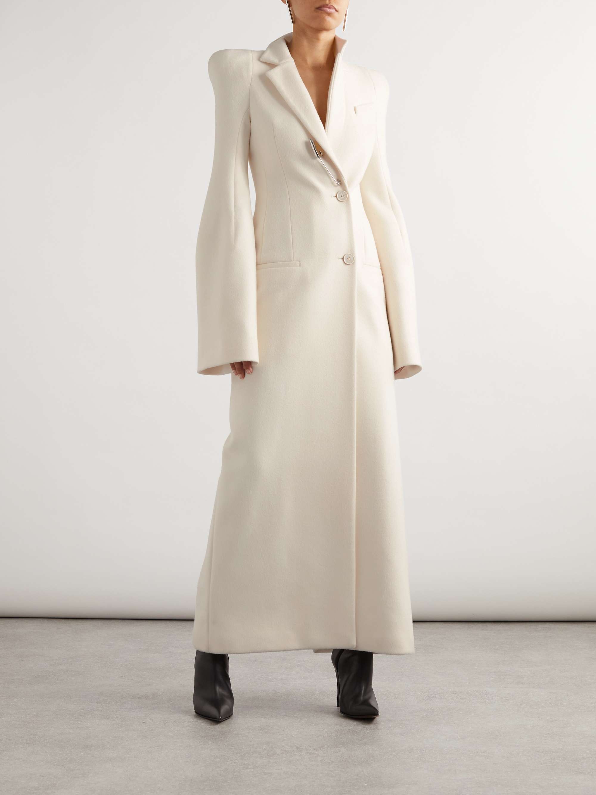 Wool-crepe coat view