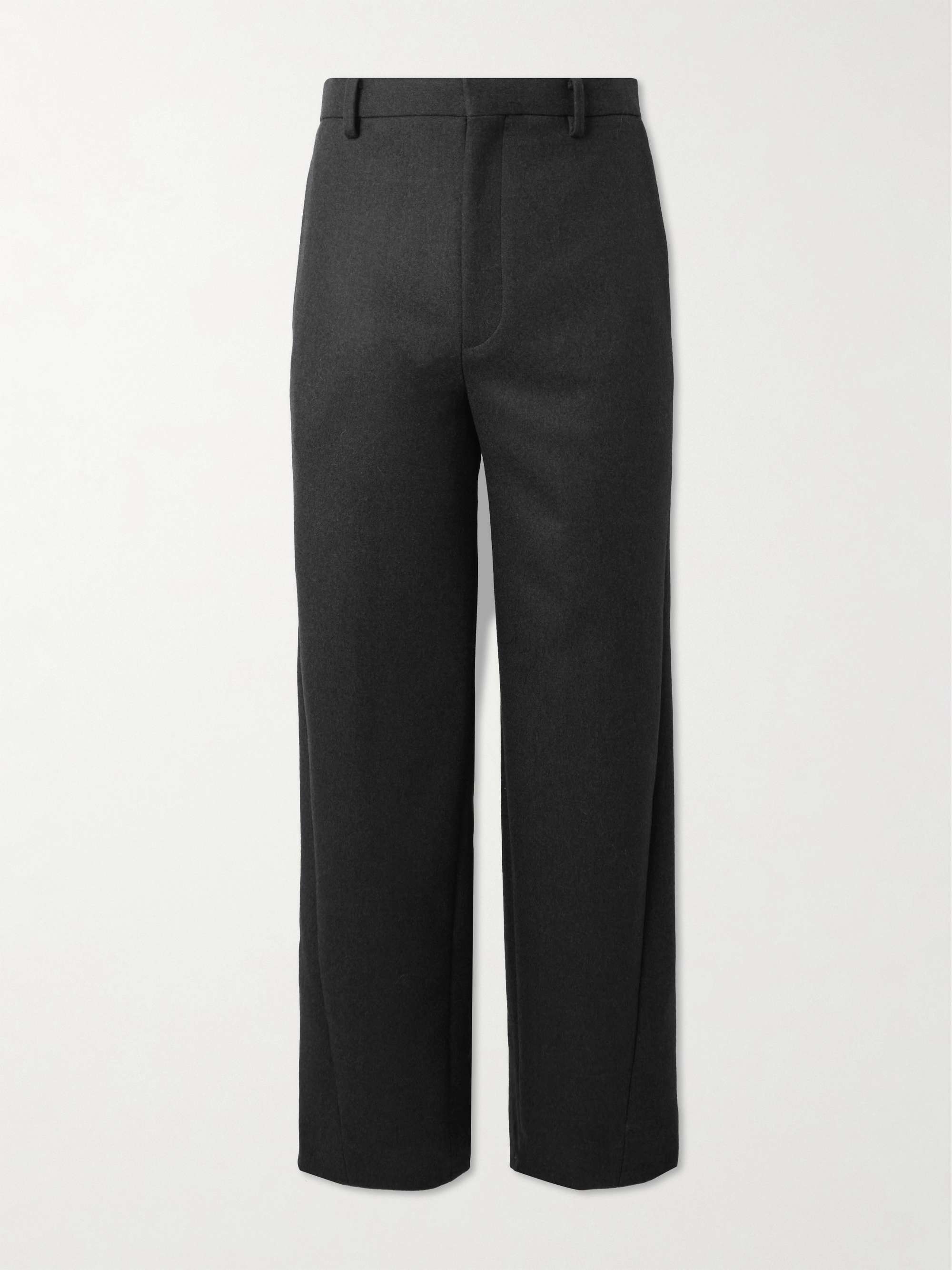 Straight-Leg Melton Super 130s Wool-Twill Suit Trousers view