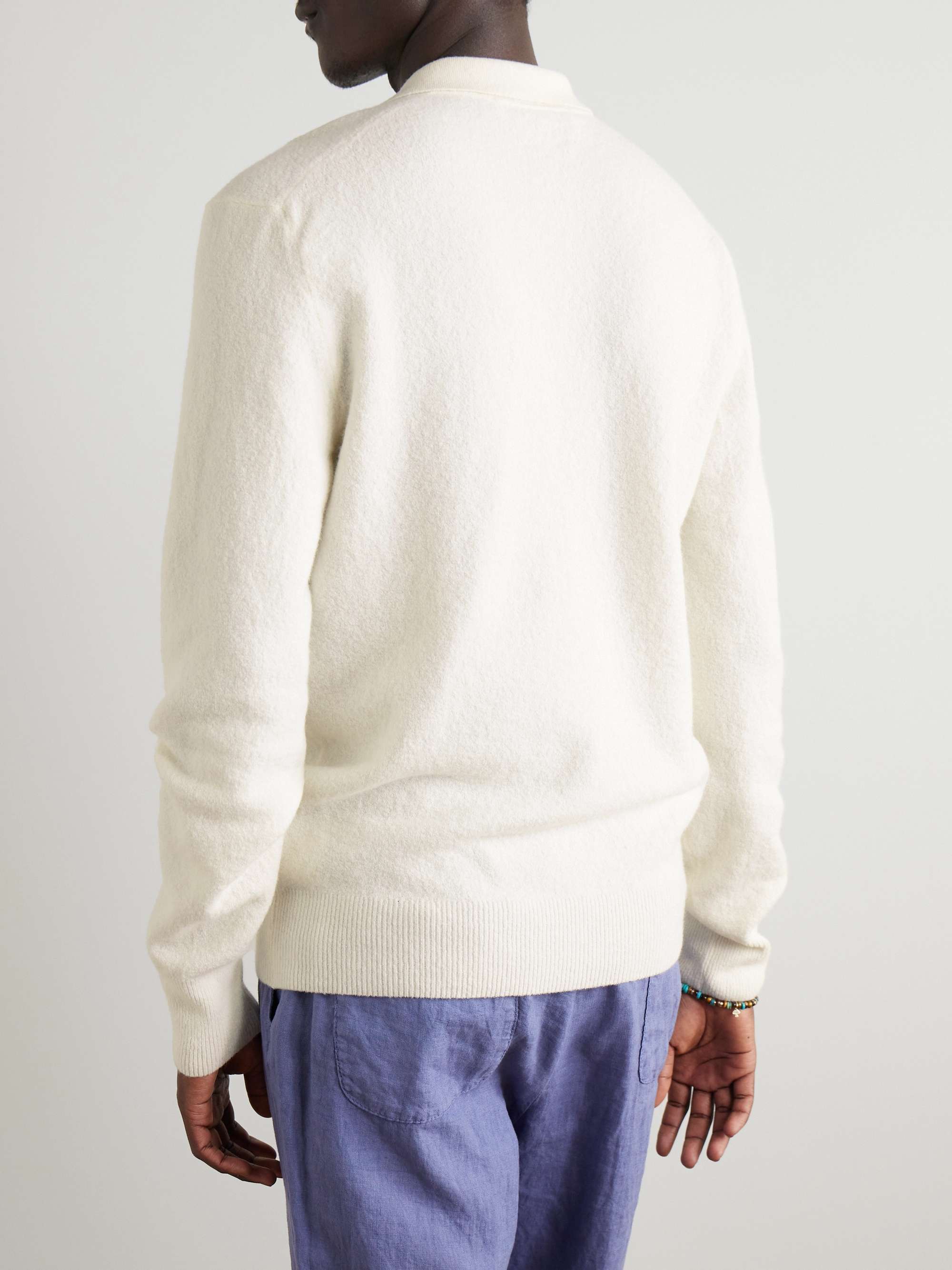 Winslow Open-Collar Wool-Blend Bouclé Polo Shirt view