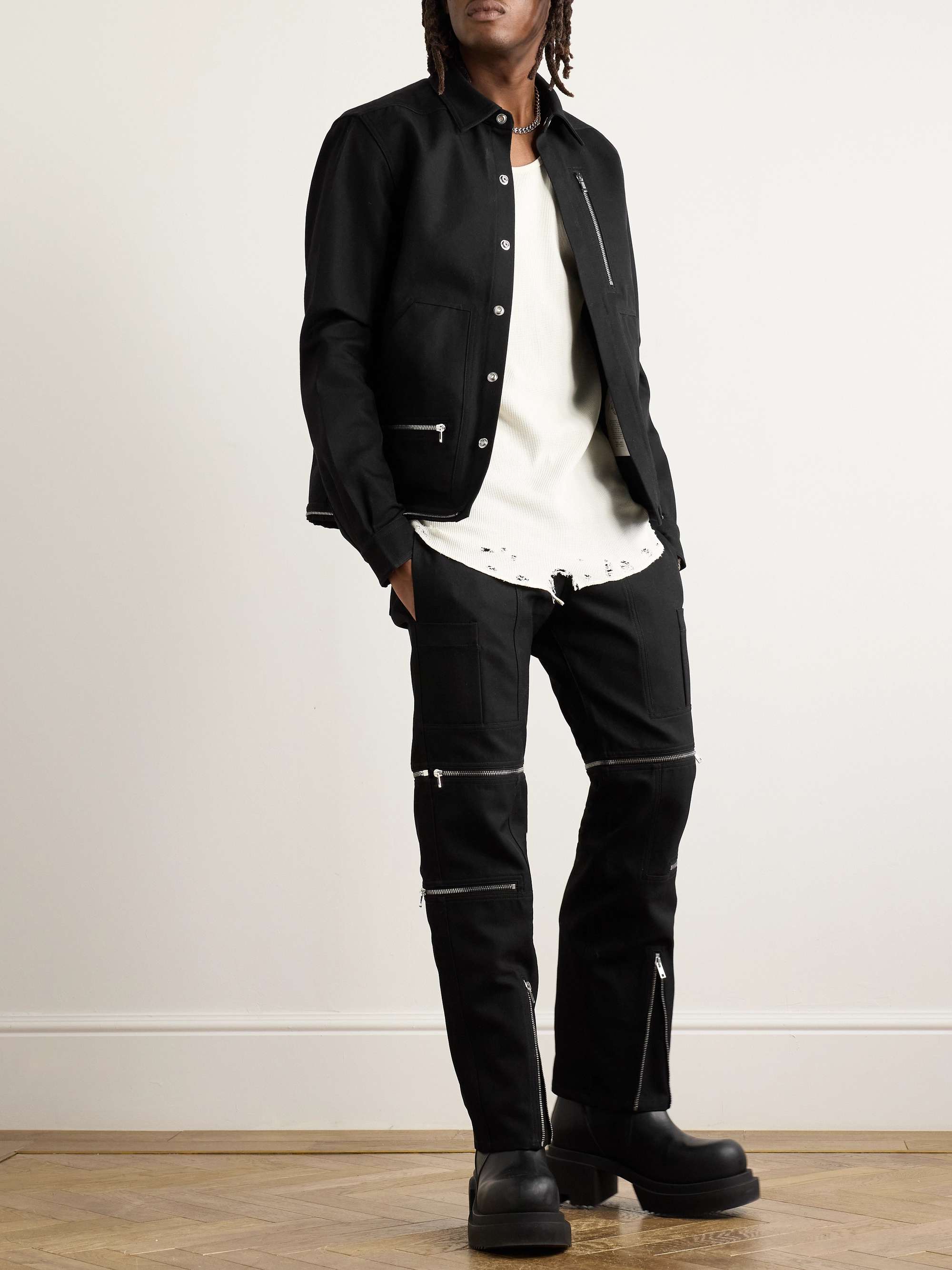 Zip-Detailed Cotton-Blend Canvas Overshirt view
