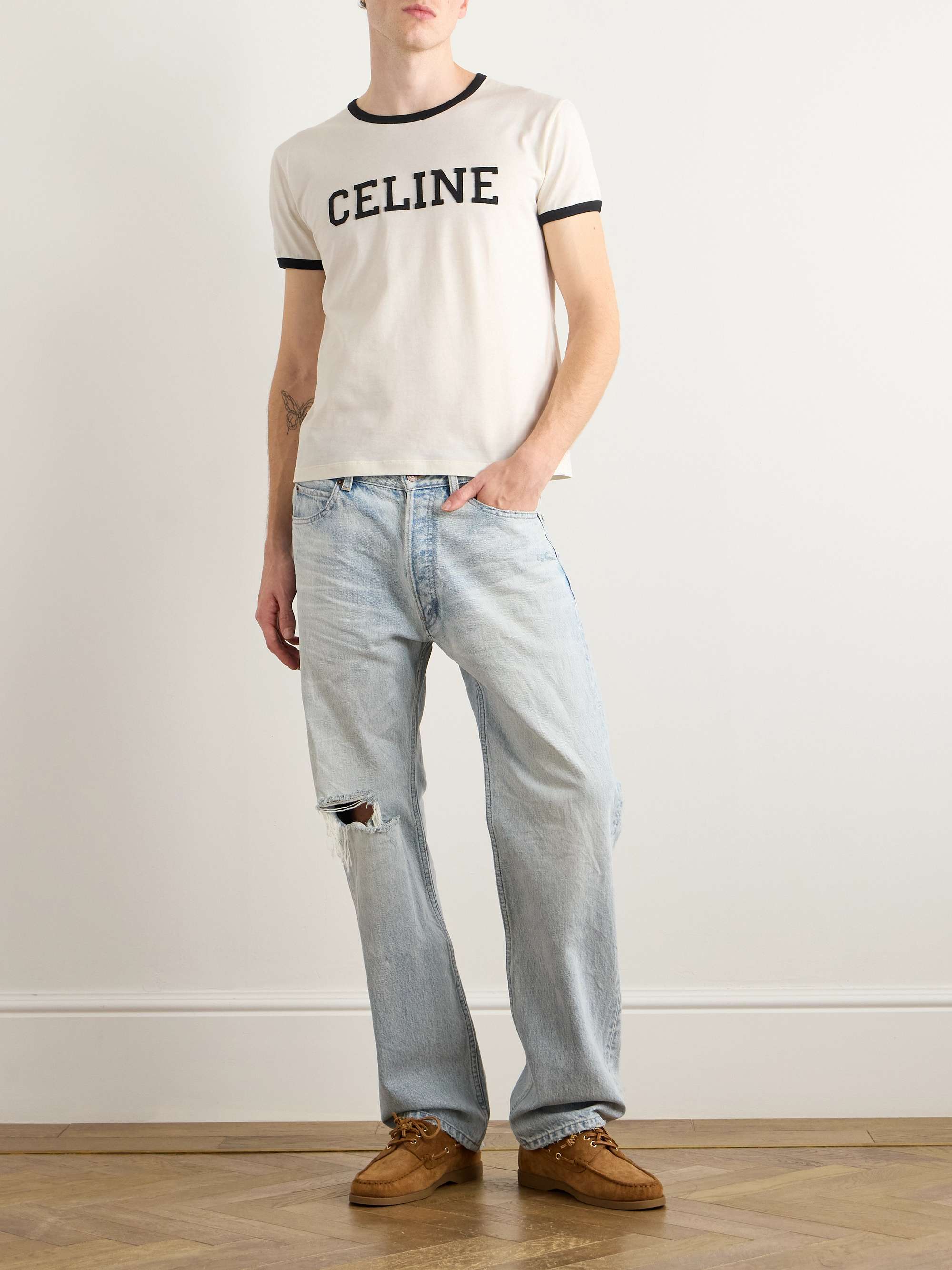 Cropped Logo-Appliquéd Cotton-Jersey T-Shirt view