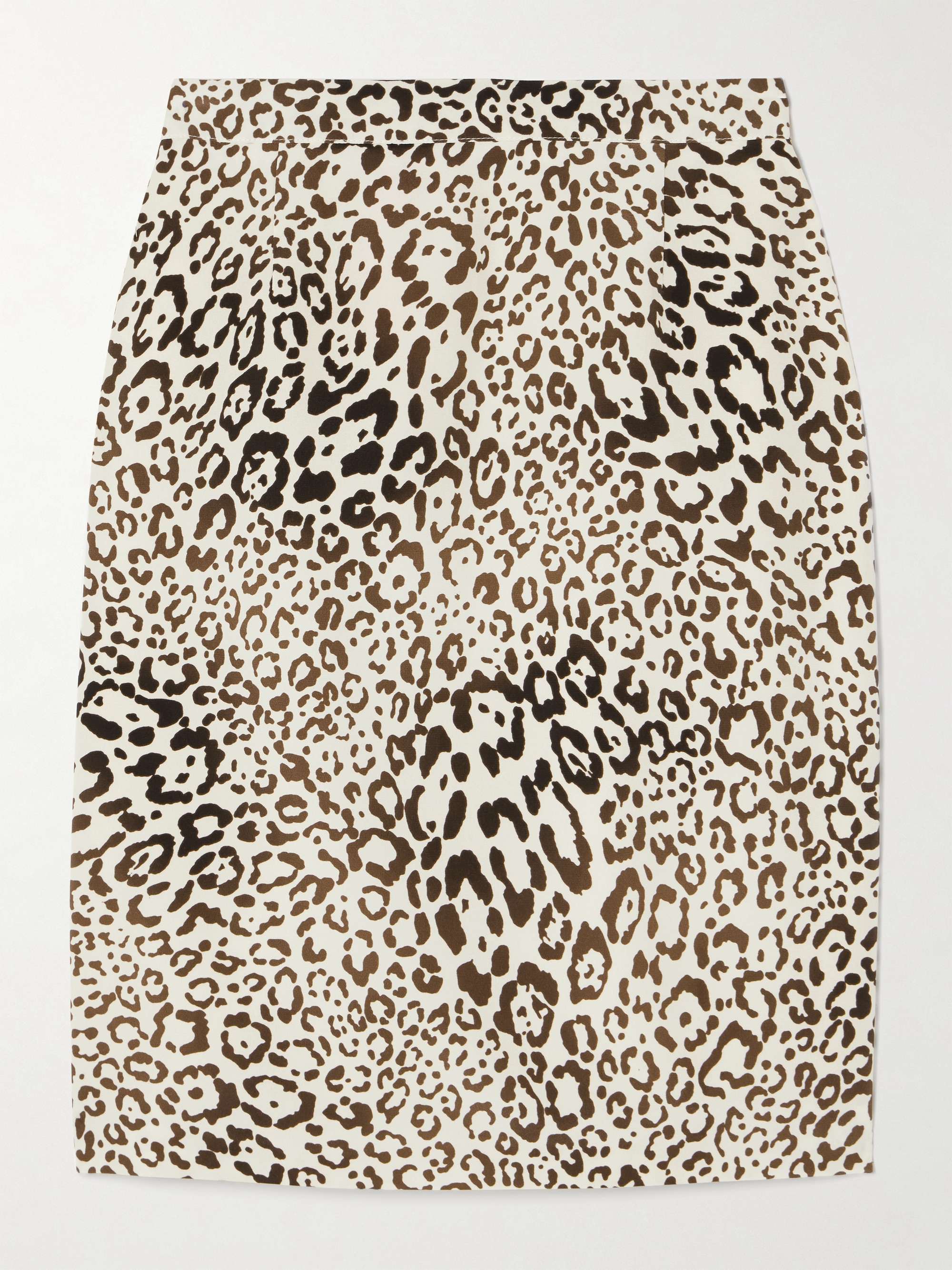 Leopard-print silk-crepe skirt view