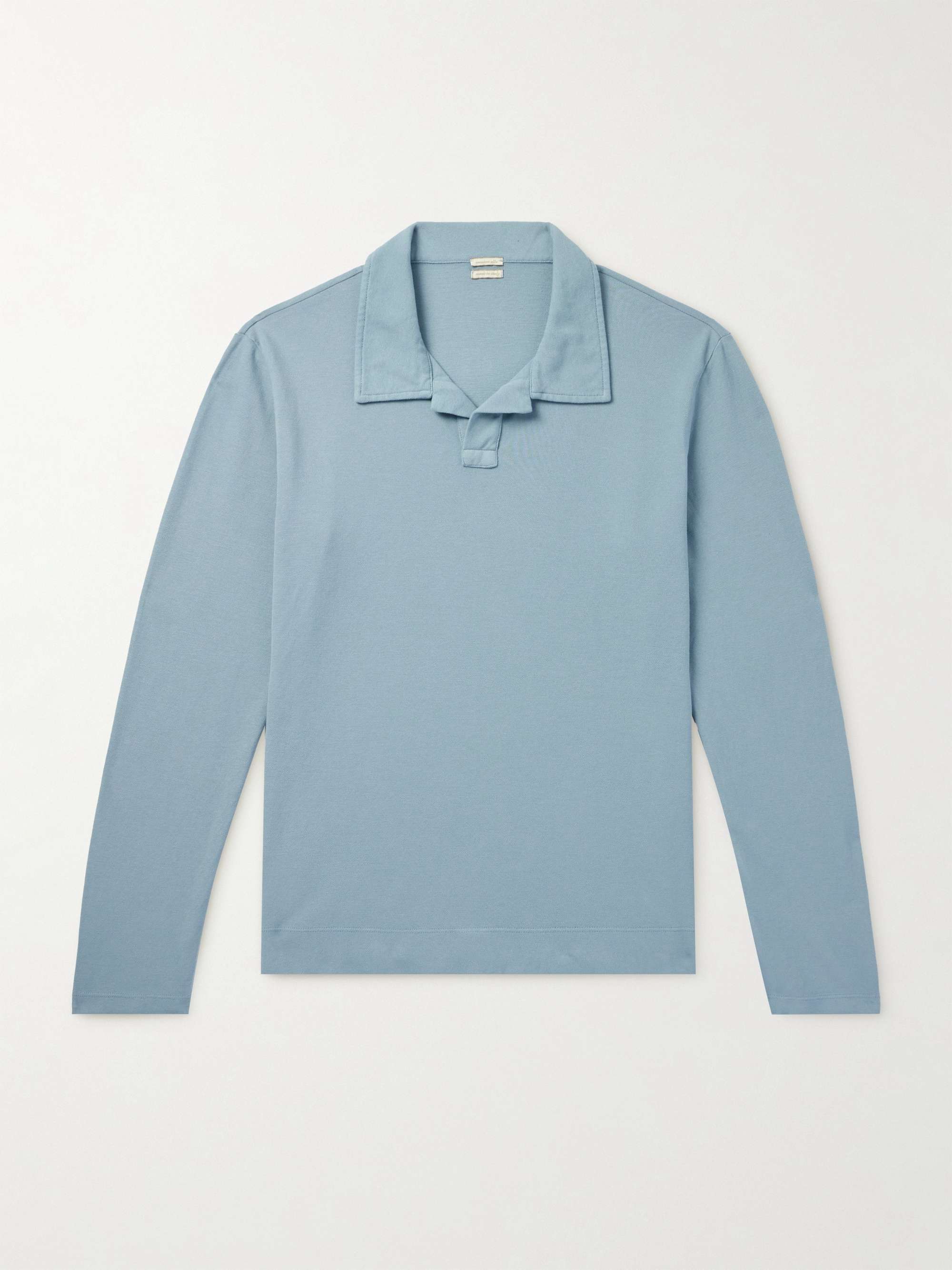 Rico Cotton and Cashmere-Blend Piqué Polo Shirt view