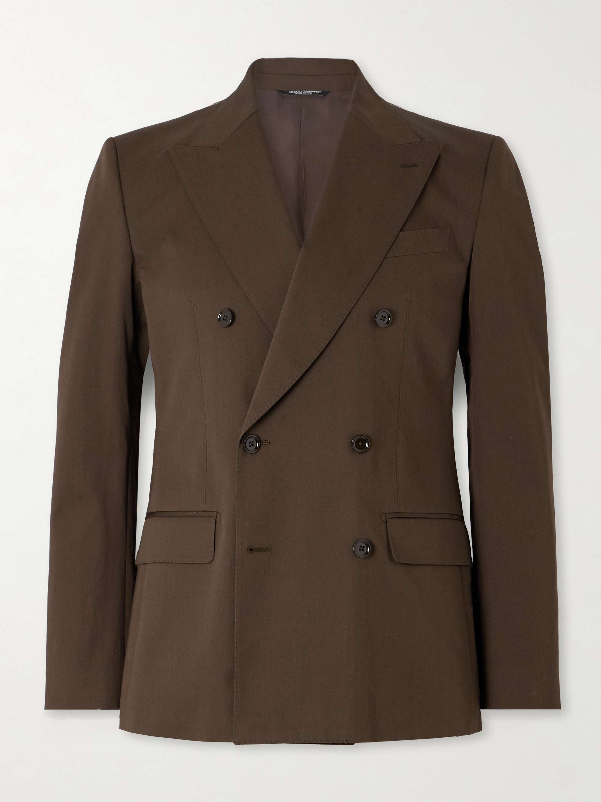 Sicilia Double-Breasted Cotton-Blend Gabardine Blazer view
