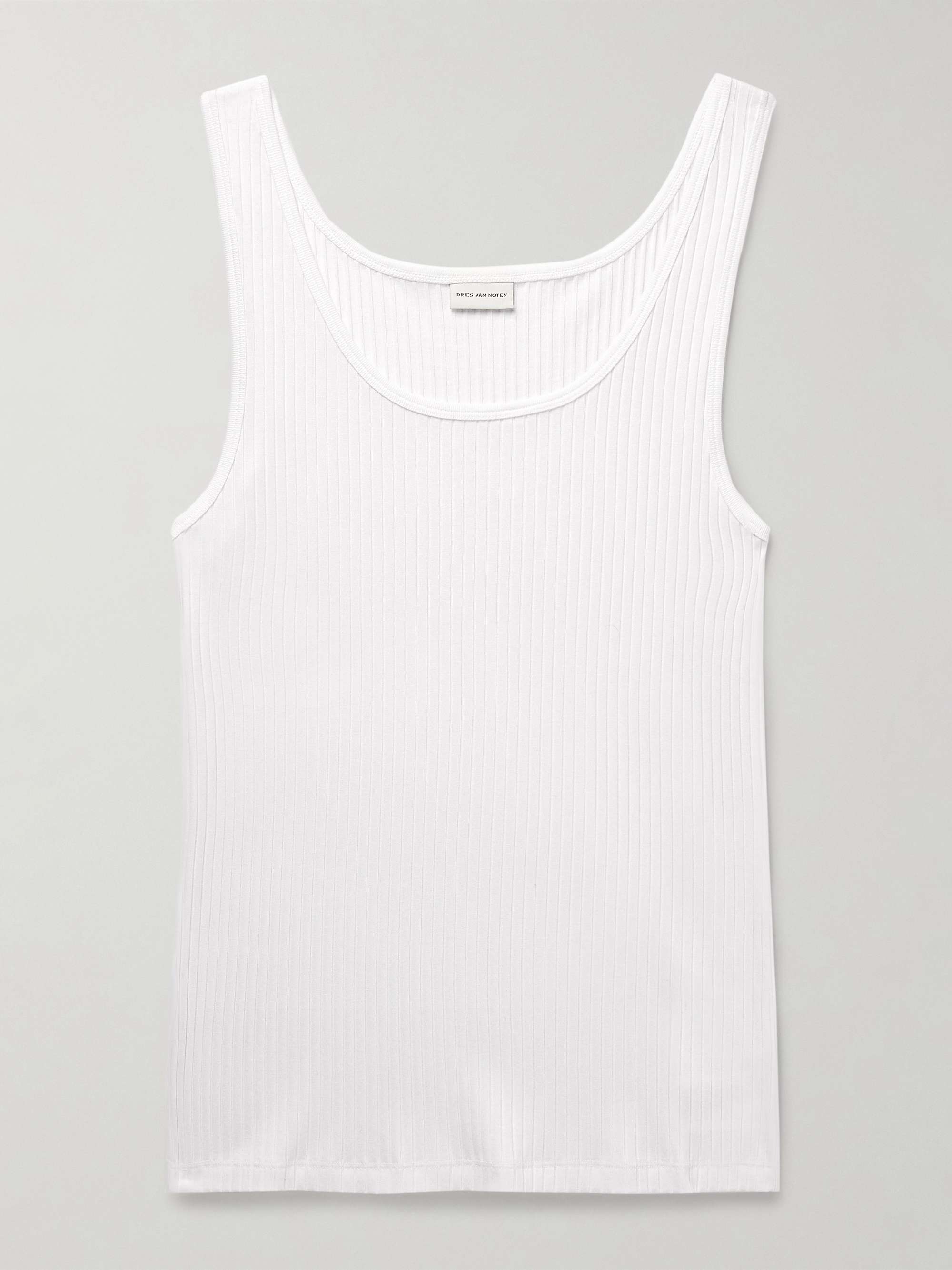 Ribbed Stretch-Cotton and Modal-Blend Tank Top view
