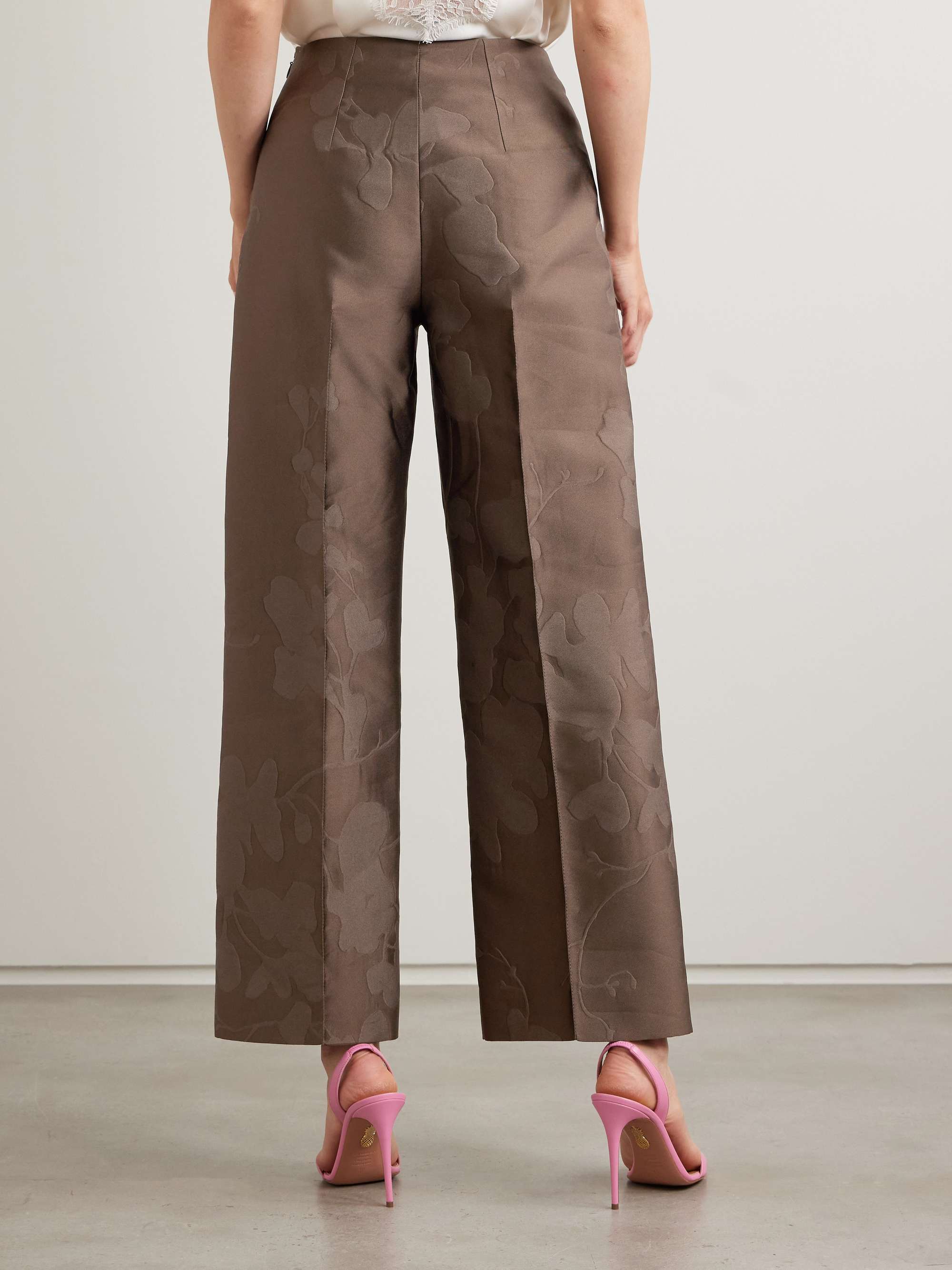Daffy cropped cloqué wide-leg pants view