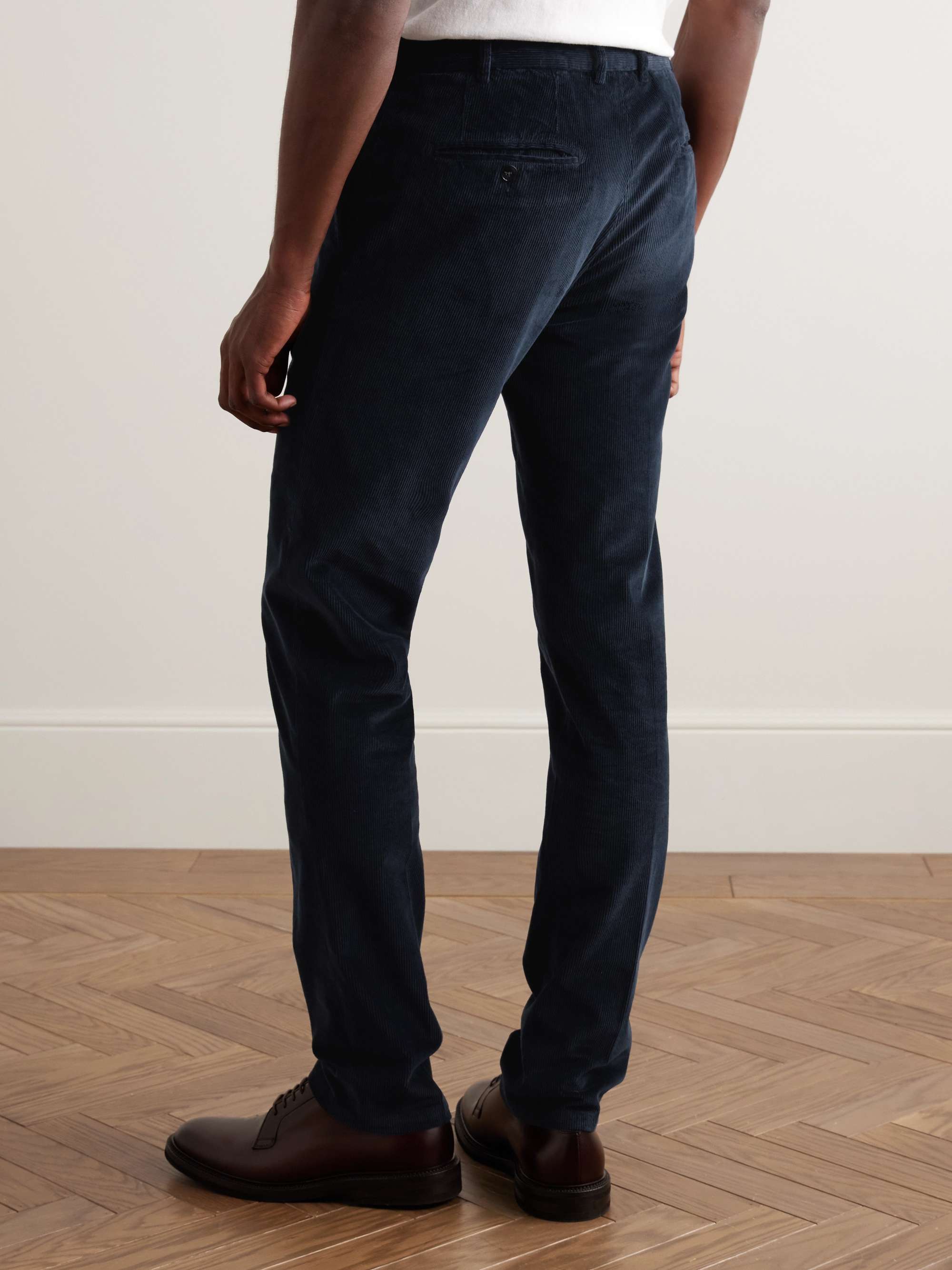 Slim-Fit Stretch Cotton and Modal-Blend Corduroy Trousers view