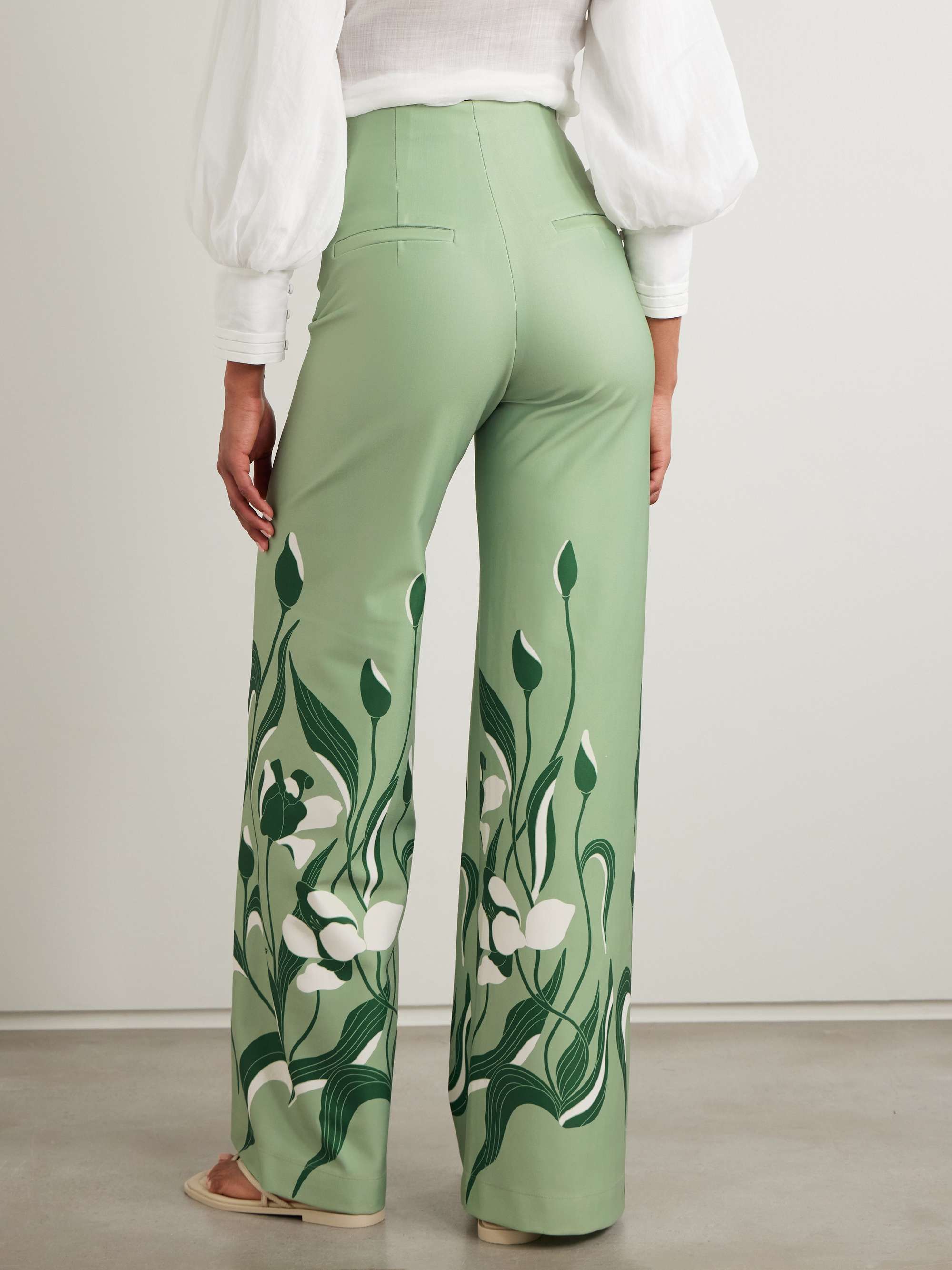 Luz De Si floral-print stretch-scuba wide-leg pants view