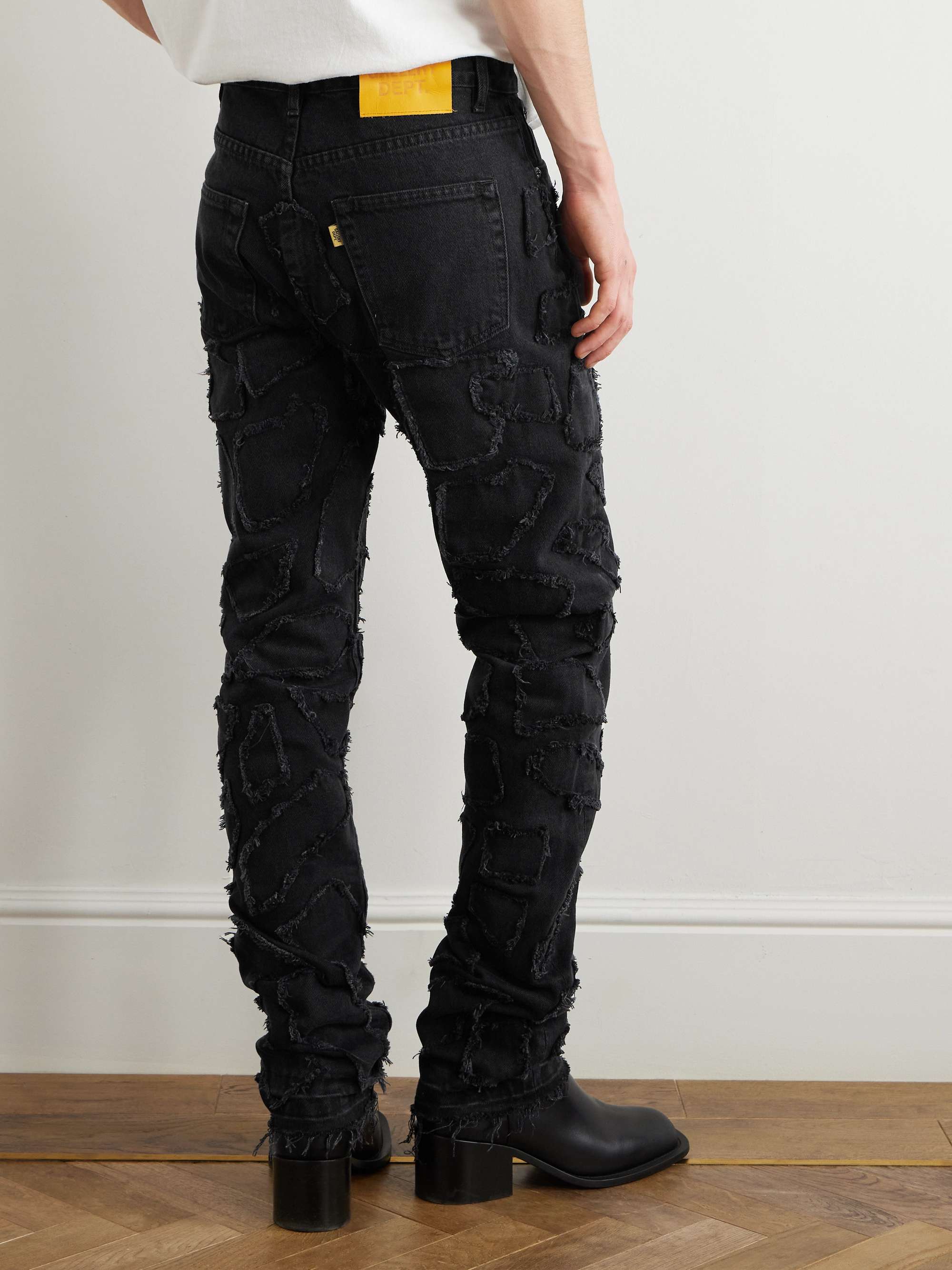 Collage 5001 Slim-Fit Frayed Patchwork Jeans view