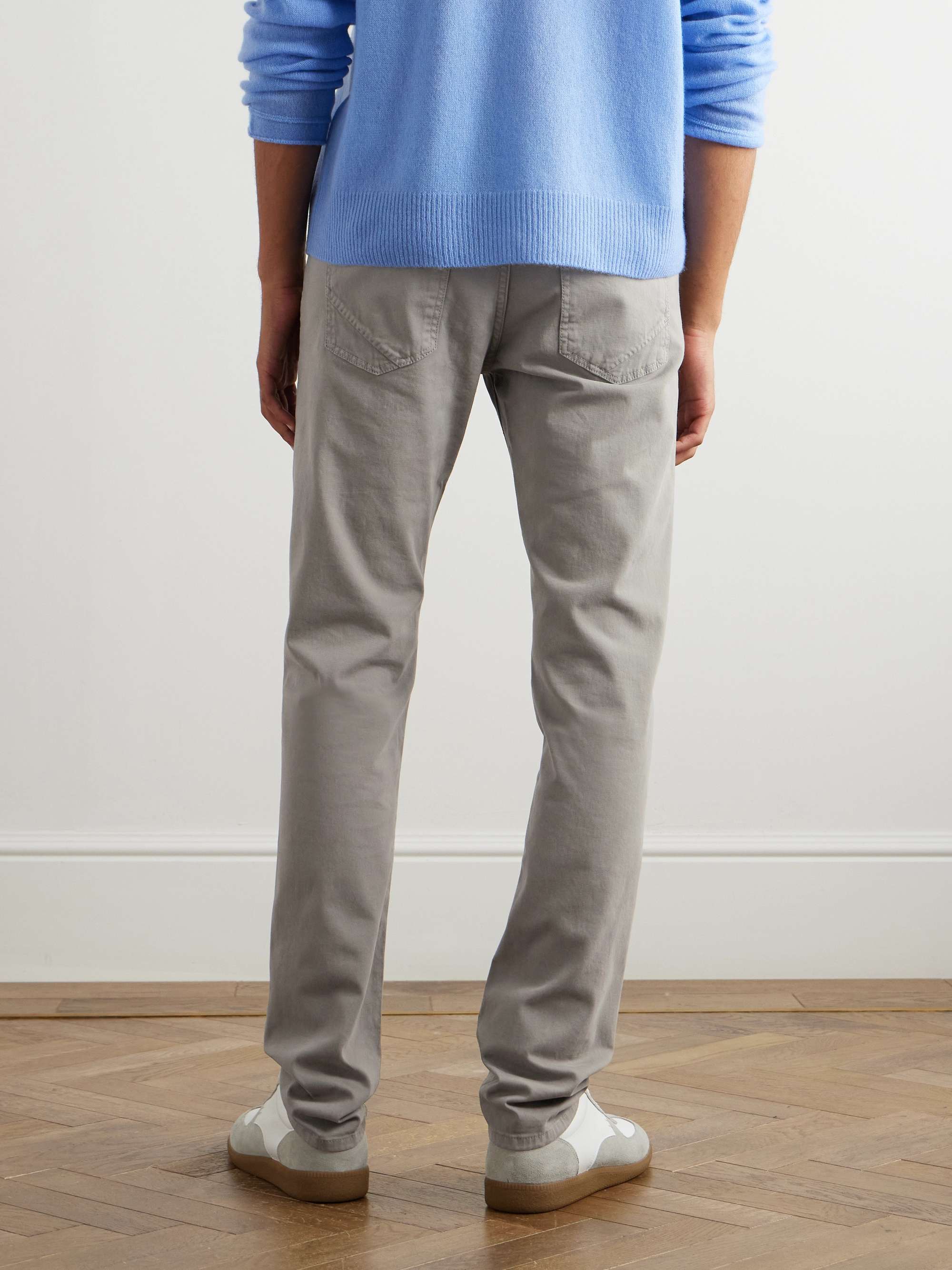 Blue Division Slim-Fit Straight-Leg Stretch-Cotton Gabardine Trousers view