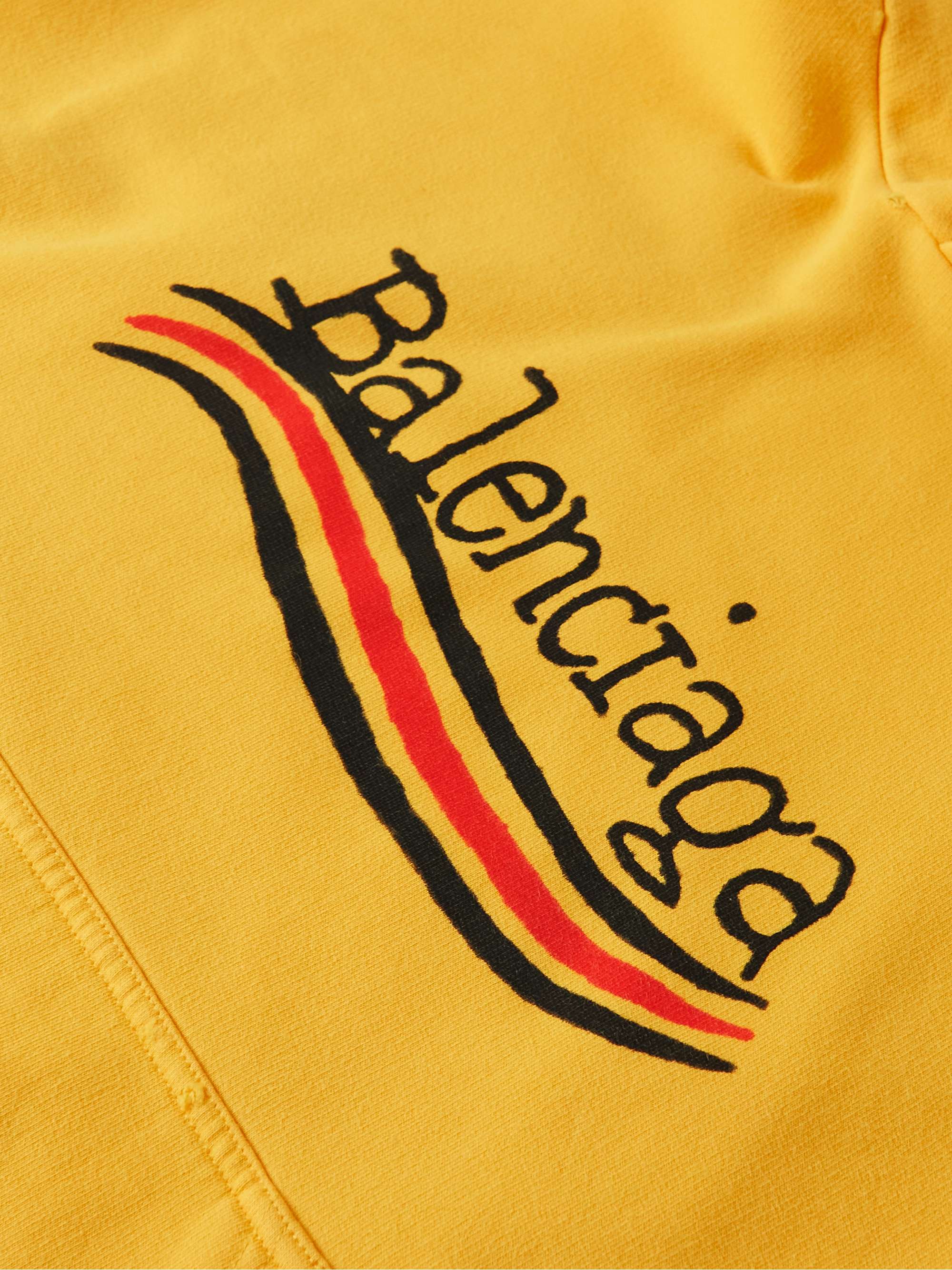 Distressed Logo-Print Cotton-Jersey Hoodie view