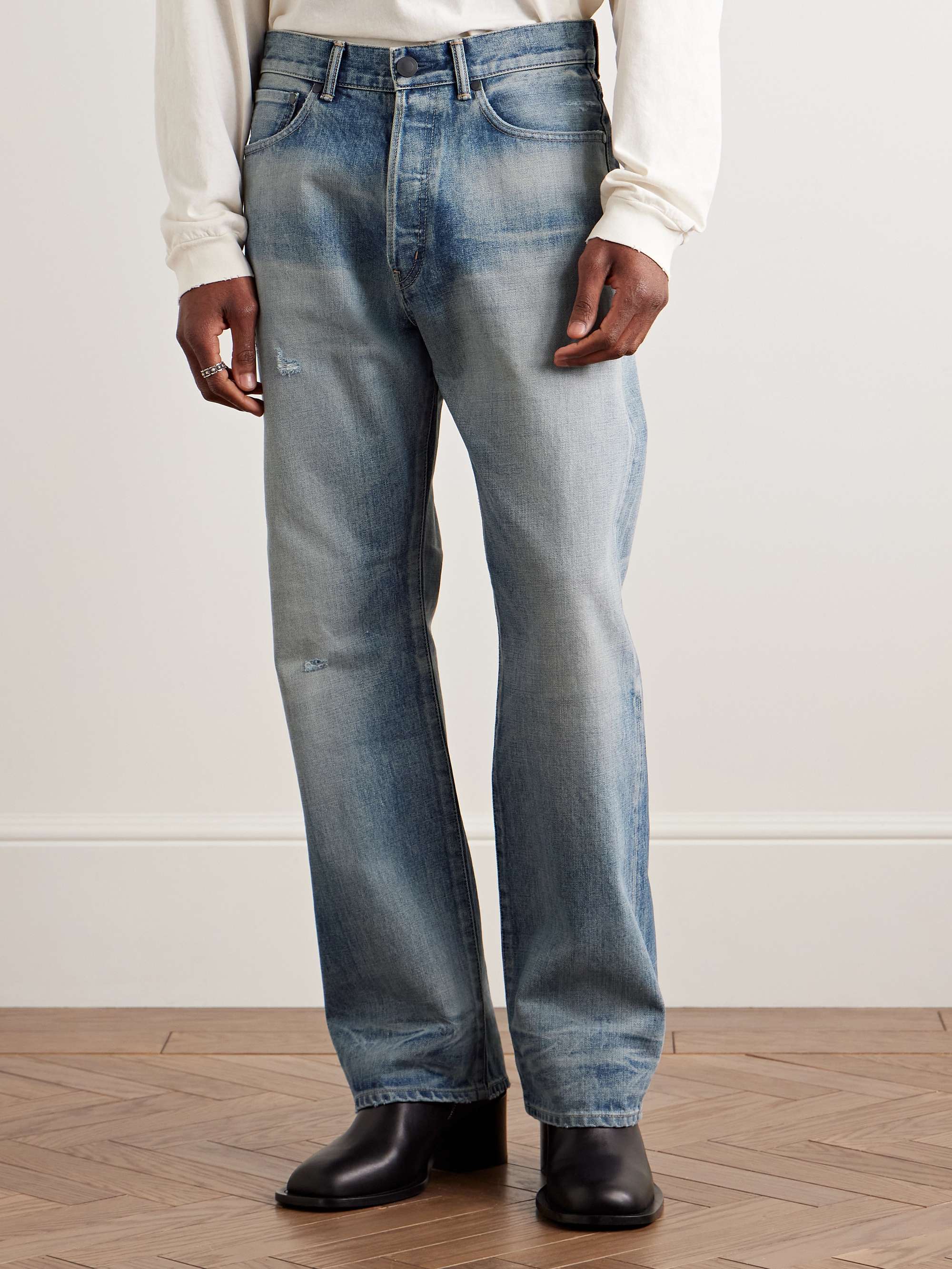 Wyatt Straight-Leg Distressed Jeans view