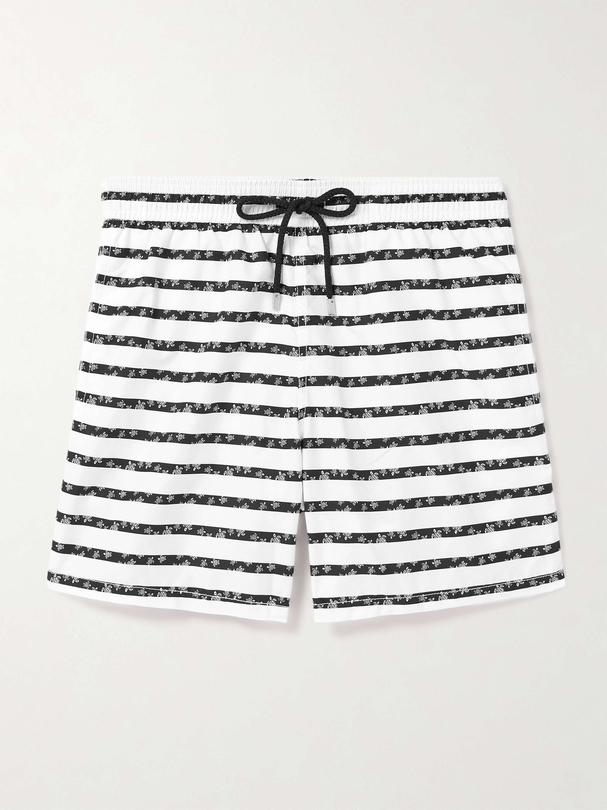 Moorea Straight-Leg Mid-Length Striped Recycled Swim Shorts view