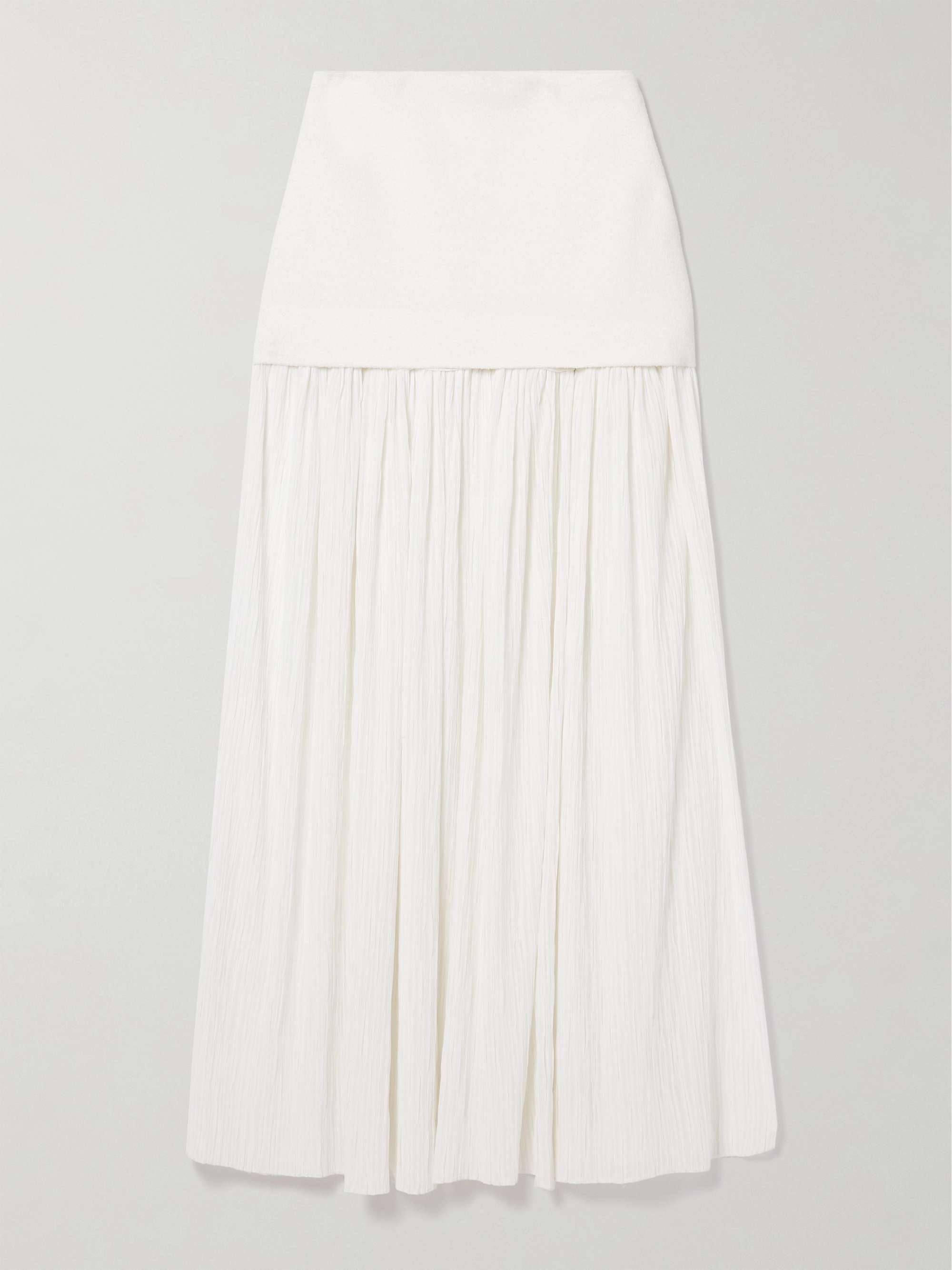 Paige pleated crepon and stretch-knit maxi skirt view