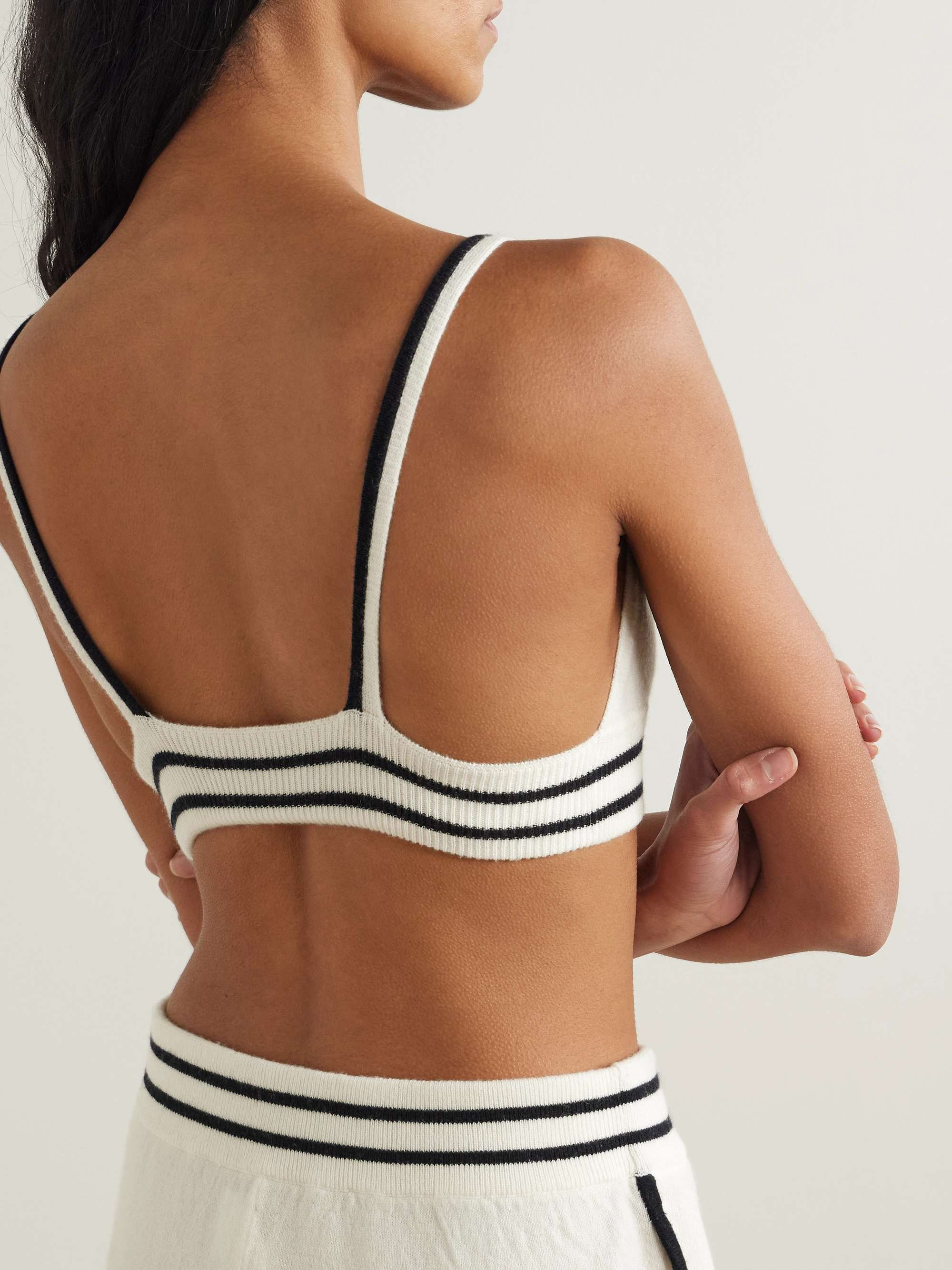 Striped cashmere bralette view