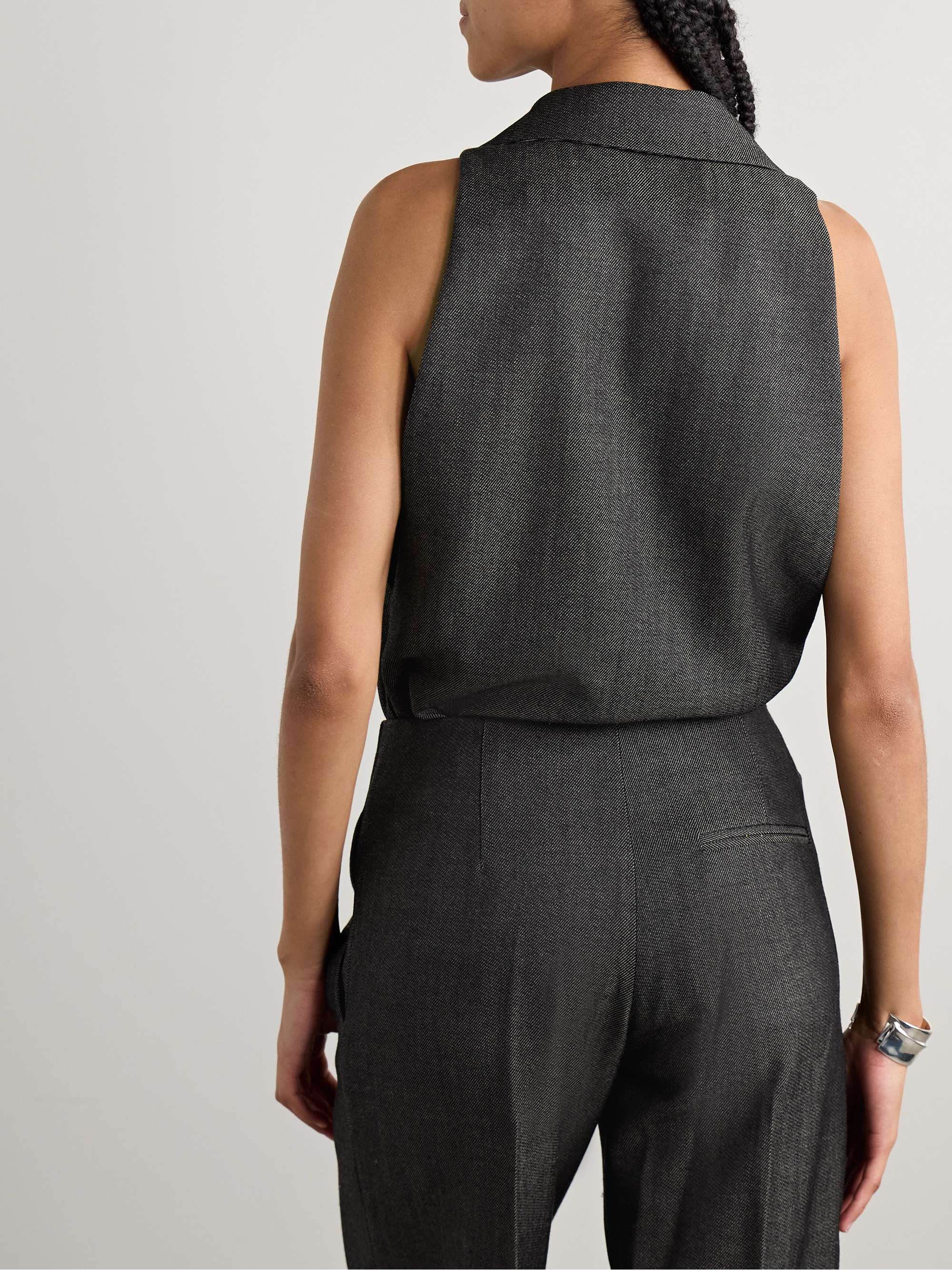 Facile wool-twill and stretch-jersey bodysuit view