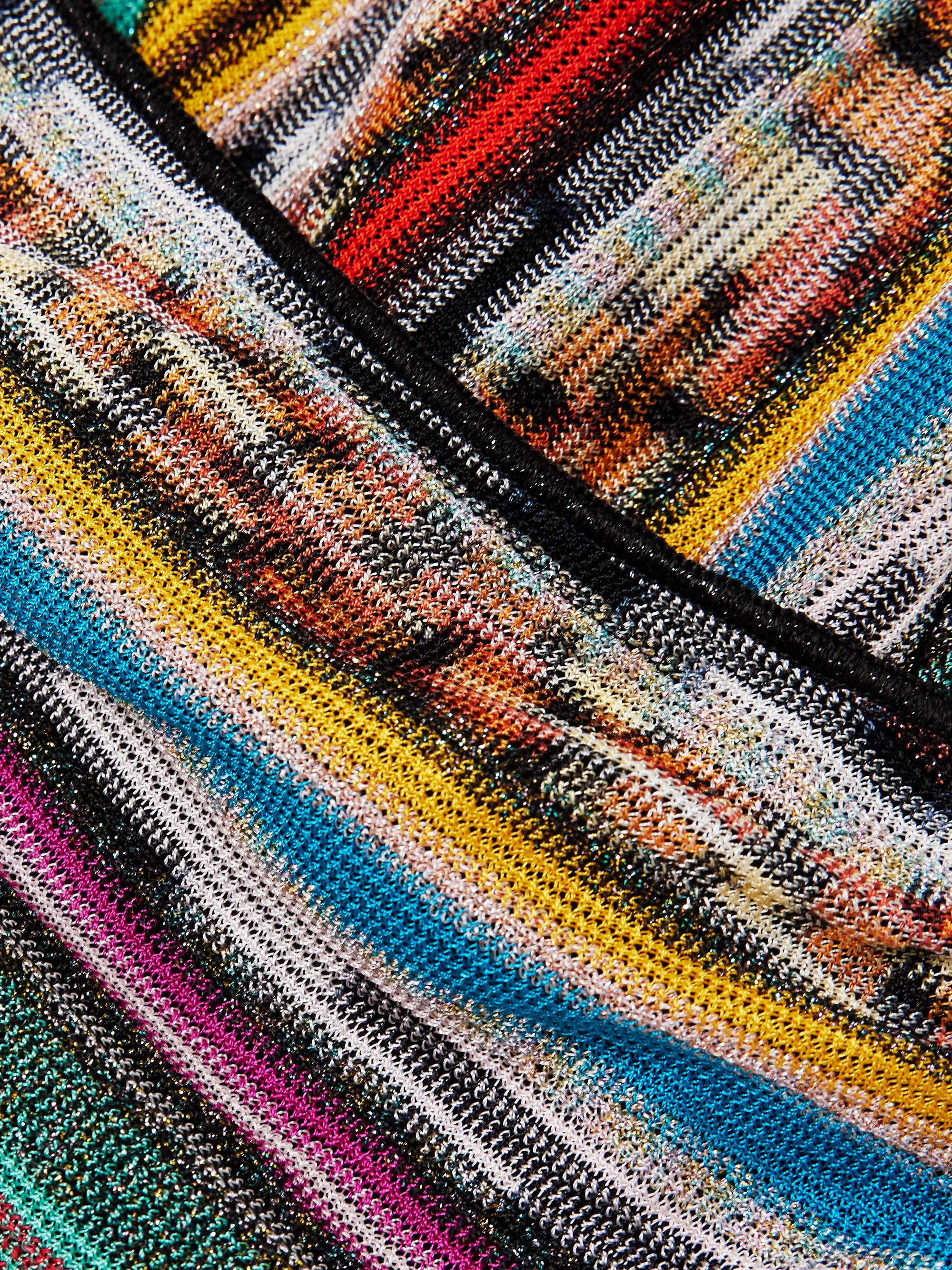 Mare striped metallic crochet-knit halterneck swimsuit view